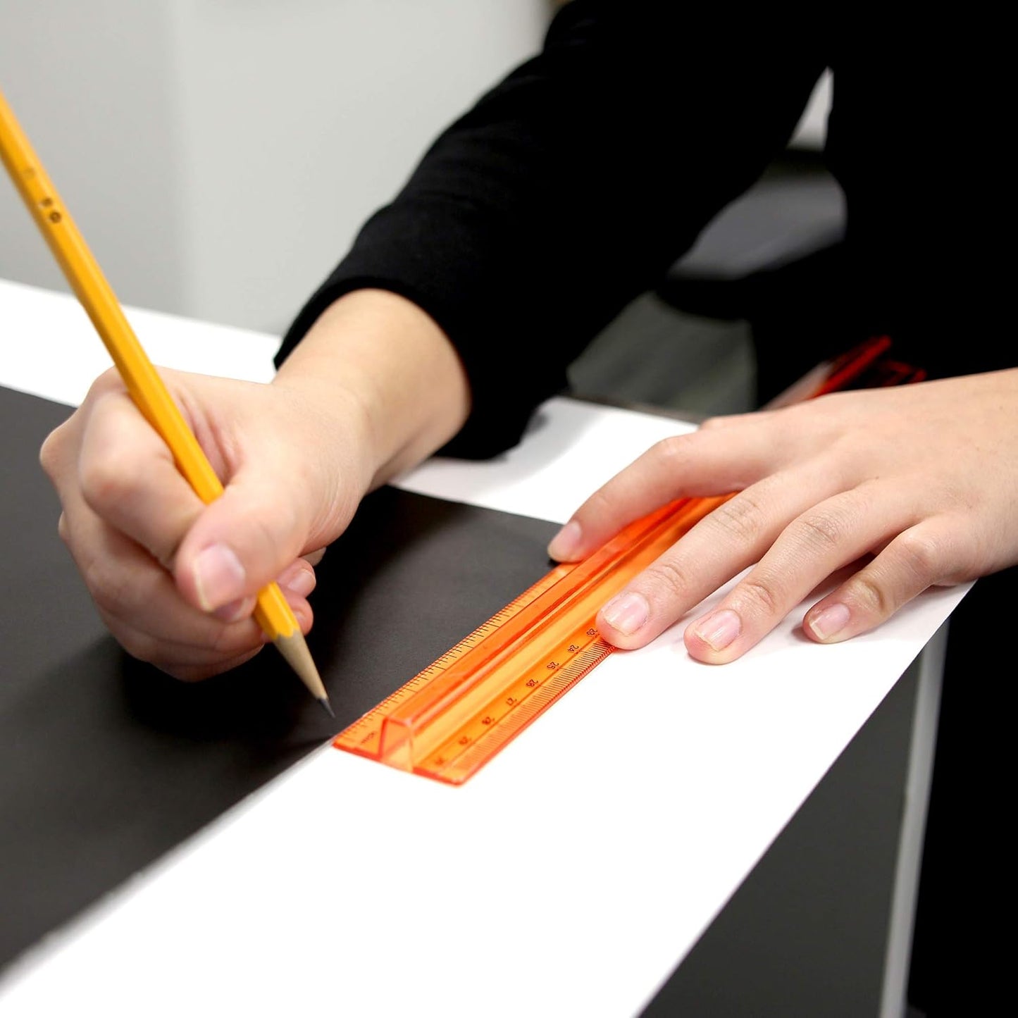 BAZIC Products Plastic Ruler 12" (30cm) w/Handle Grip, Inches Centimeter Metric Measuring Drafting Rulers, 288-Packs