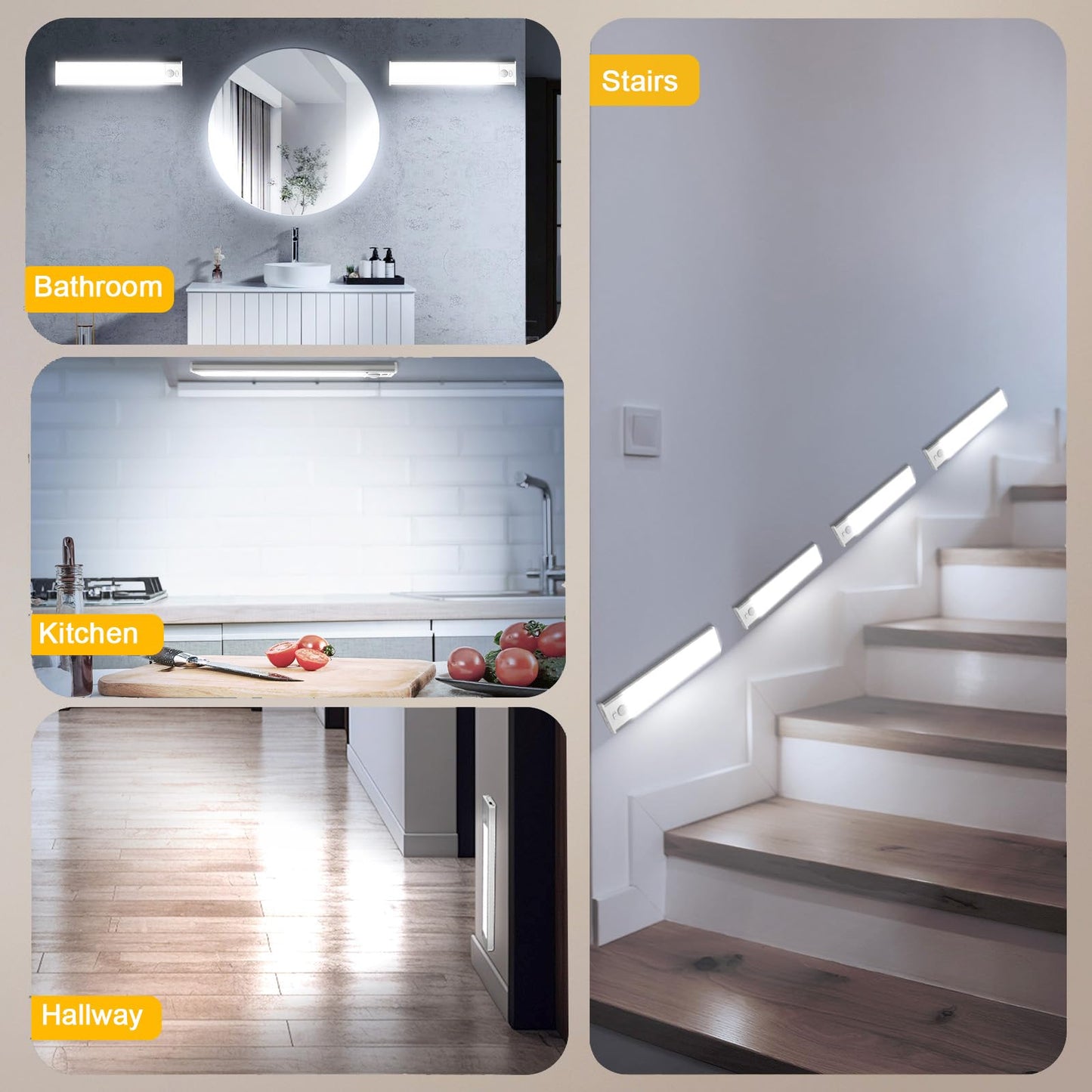 Onforu 13.8 Under Cabinet Lighting  2700Mah Usb-C Rechargeable  Motion Sensor Under Cabinet Lights With 3 Color & Dimmable  Magnetic Under Counter Lights For Kitchen  Closet  2 Pack