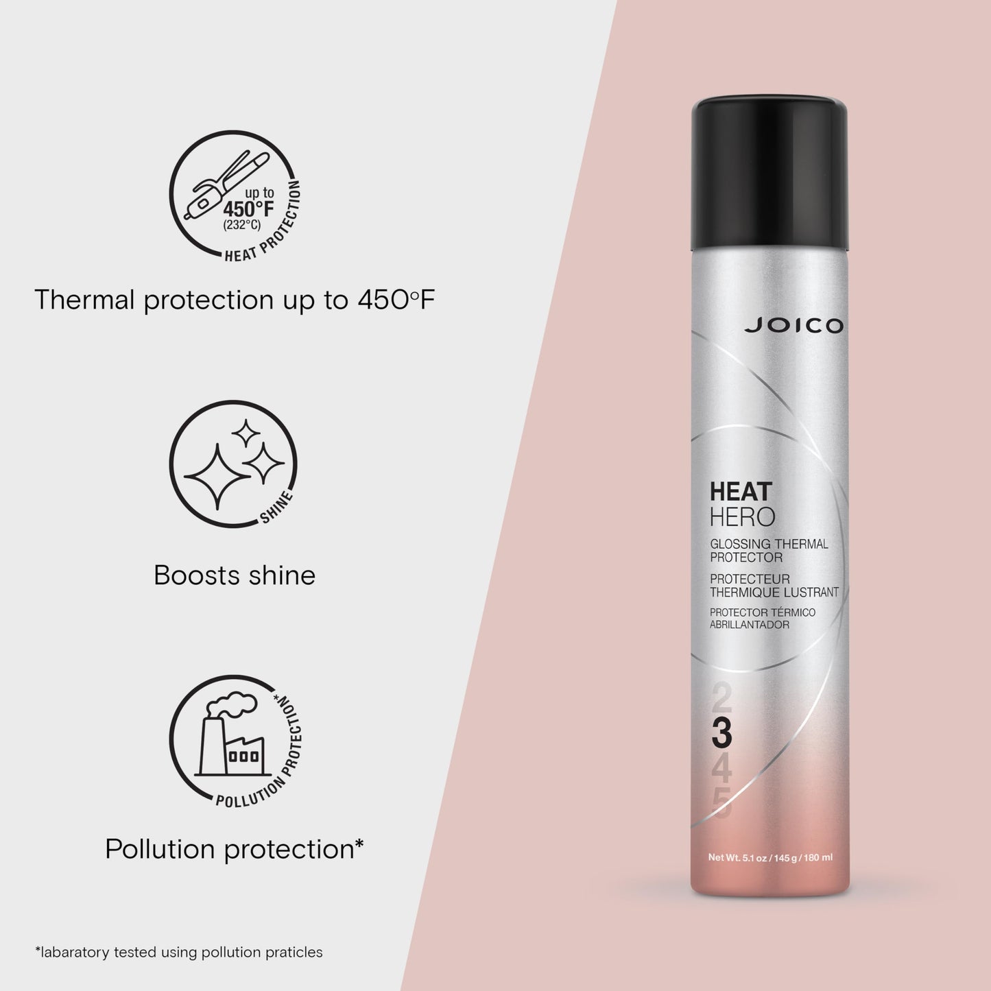 Joico Heat Hero Glossing Thermal Protector | For Most Hair Types | Thermal Heat & Humidity Protection | Reduce Split Ends | Boos