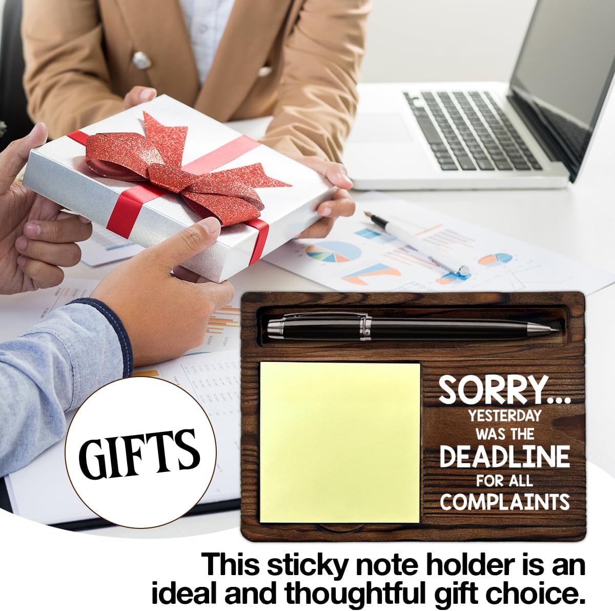 Funny Office Sticky Note Holder, Boss Gifts for Leader Manager Supervisor Boss's Day Gift Idea, Funny Boss Gifts Self-Stick Note Pad Holders Office Decor