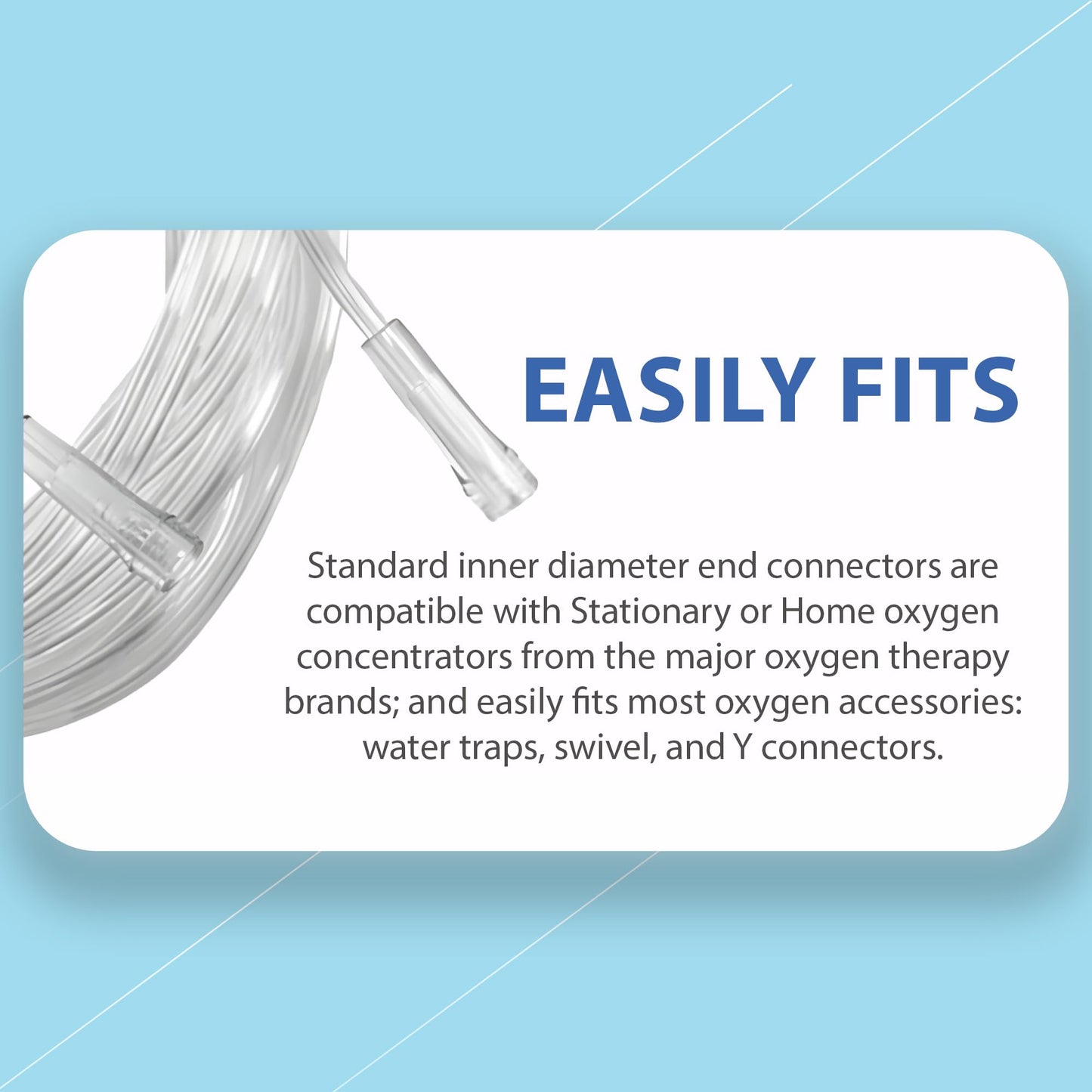 Bistras Oxygen Tubing 50FT Clear Crush Resistant Non Kinking for Cannula Nasal Tubing and Oxygen Concentrator with Standard End Connectors, Swivel Connectors Included (4 pk)