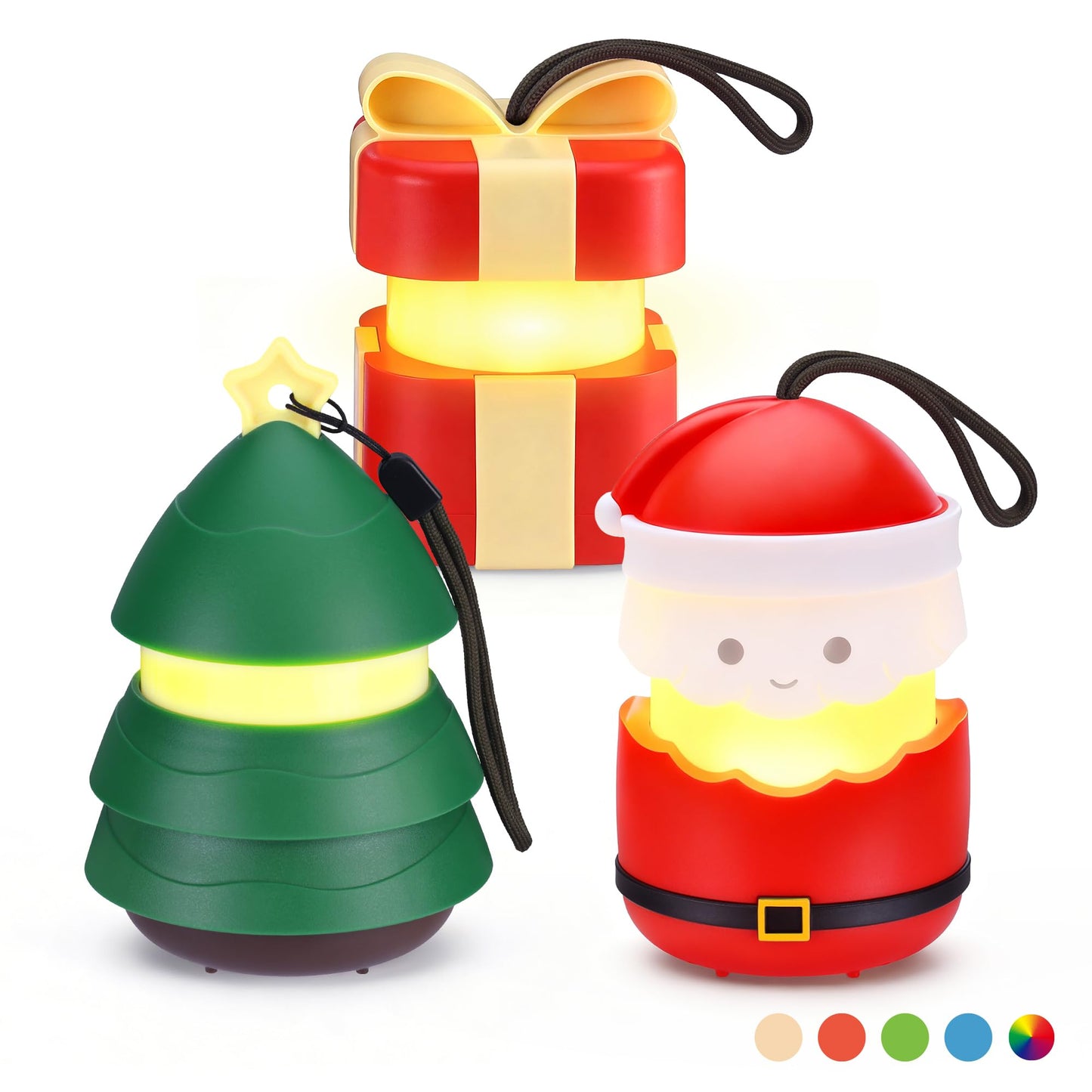 EverBrite Christmas Lantern Set, Holiday Decorations & Gifts for Women and Men, 5 Light Modes AAA Batteries Included, Indoor & O