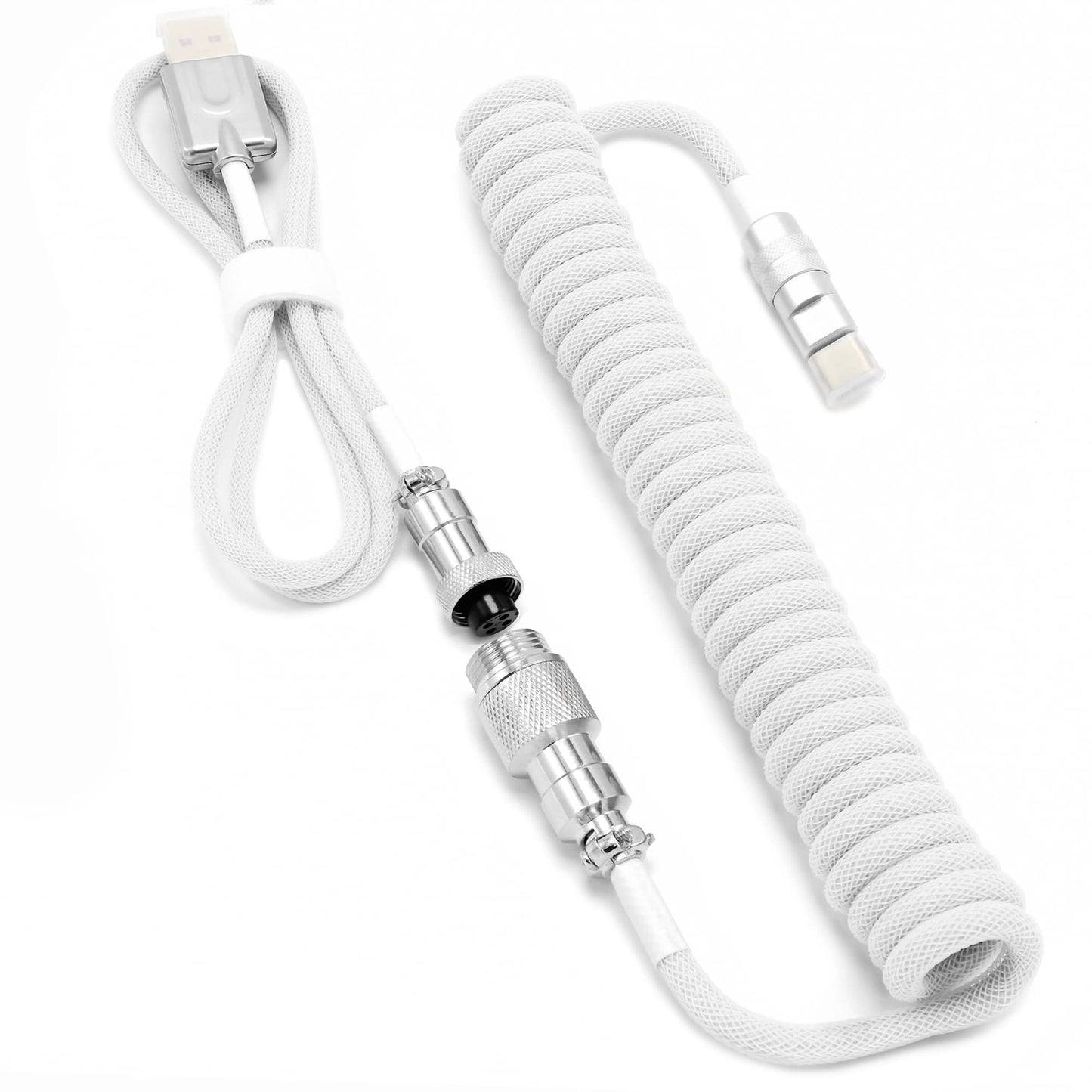 Nebulabs 5Ft Keyboard Cable Gaming Pcs Mechanical Aviator Classic Coiled Cable Usb-C Cable, Customized Plug With Detachable Con