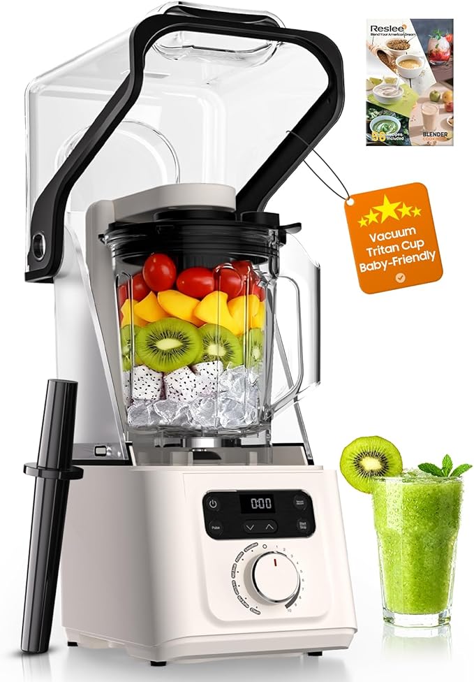 Vacuum Blender, 35000RPM Commercial & Household Professional Blender for Smoothies, 56oz Tritan Cup, Nut Milk, Fresh Juice, Baby Food, Protein Shakes, with Self Clean, Dishwasher Safe, Quiet Shield