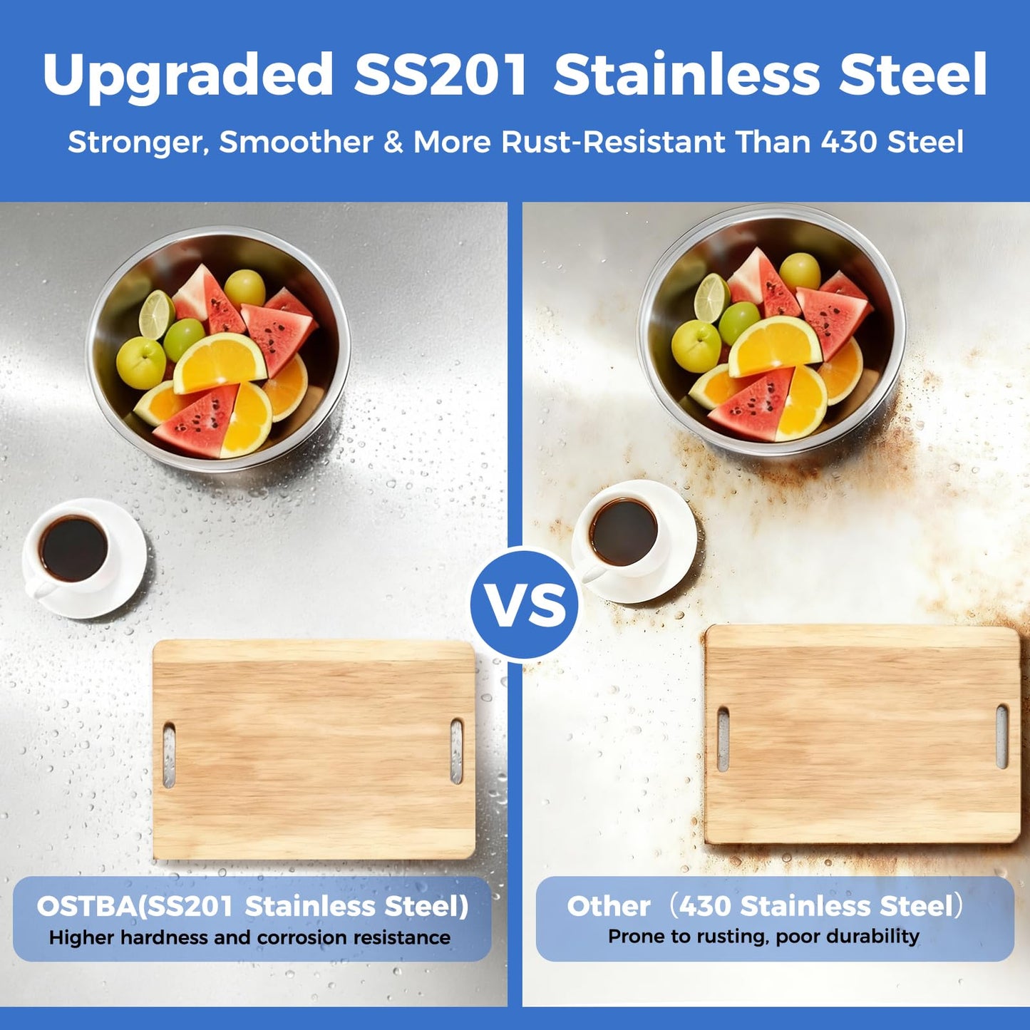 OSTBA Stainless Steel Table for Prep & Work 24x60 Inches, NSF Metal Commercial Heavy Duty Table with Adjustable Undershelf and Adjustable Foot for Restaurant Kitchen Home and Hotel