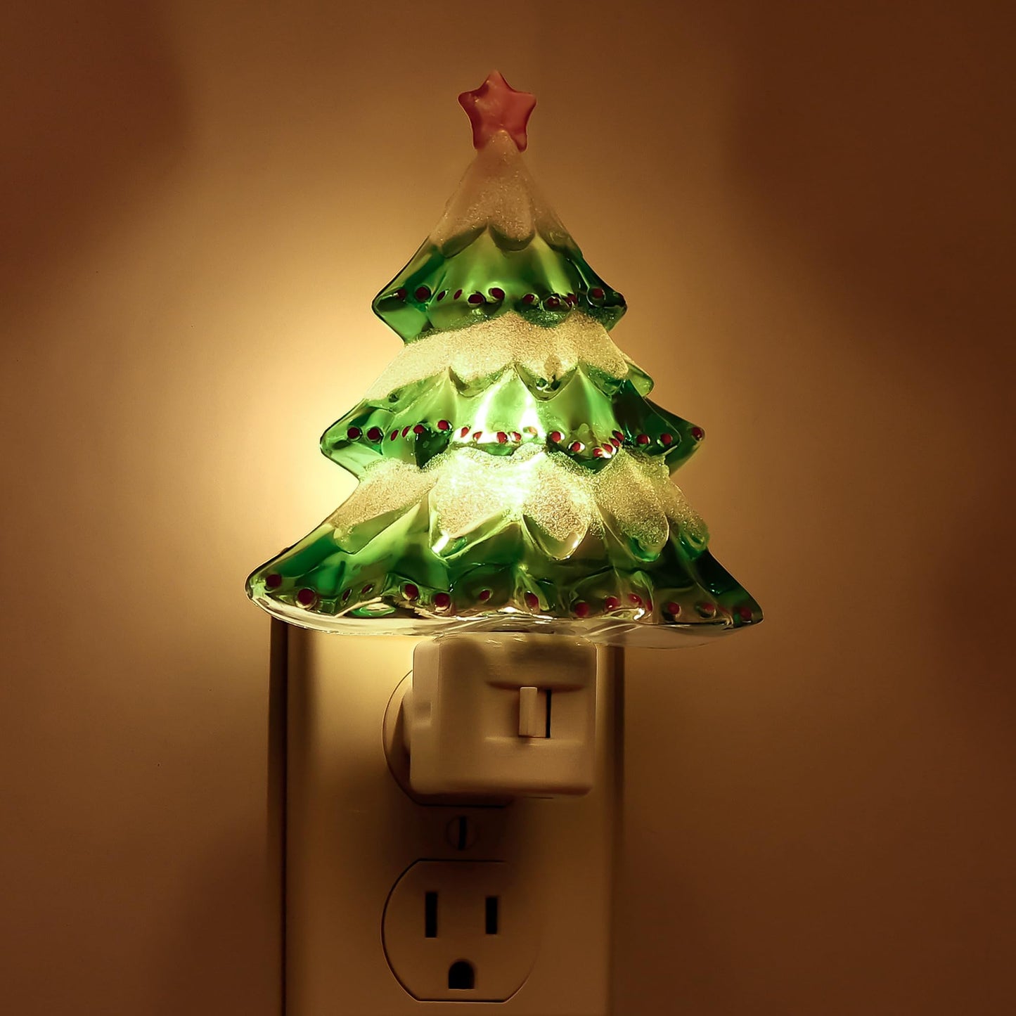L LOHAS LED Christmas Tree Night Light, 3000K Warm White, 360° Rotatable, Model NL02202US, Cute Holiday Gift, 1 Pack