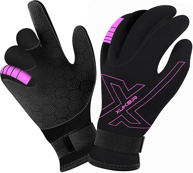 XUKER Neoprene Gloves Women Men, 3mm Wetsuit Dive Gloves Keep Warm for Diving Scuba Kayaking Snorkeling Swimming Water Sports