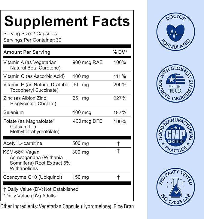 Premom Male Sperm Fortify Capsules - Male Fertility Supplements for Men - Prenatal Vitamins for Women Bundle – Conception for Her Multivitamin – 120 Count