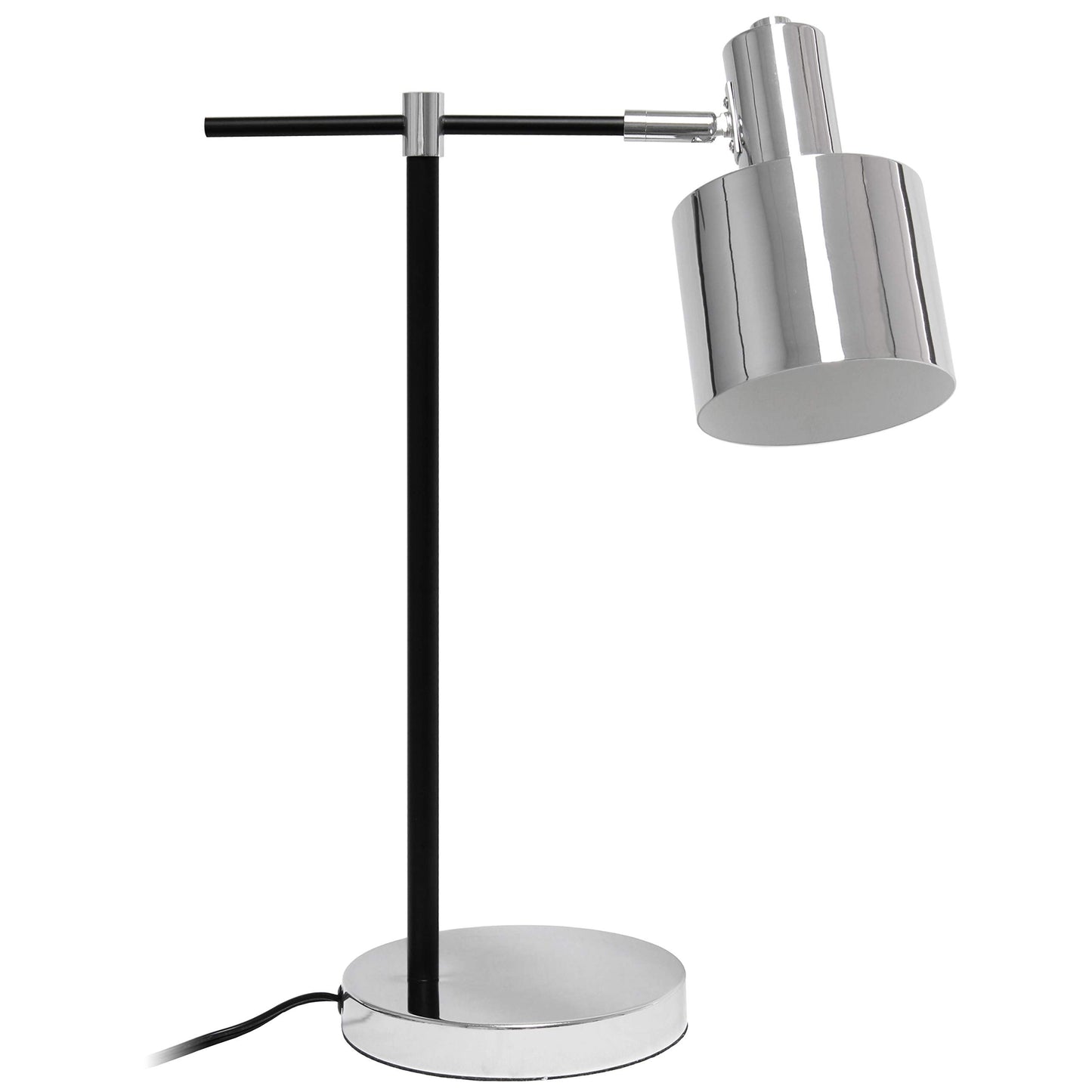 Simple Designs LT2074-CHR Metal Table Lamp, Chrome Finish, Iron Material