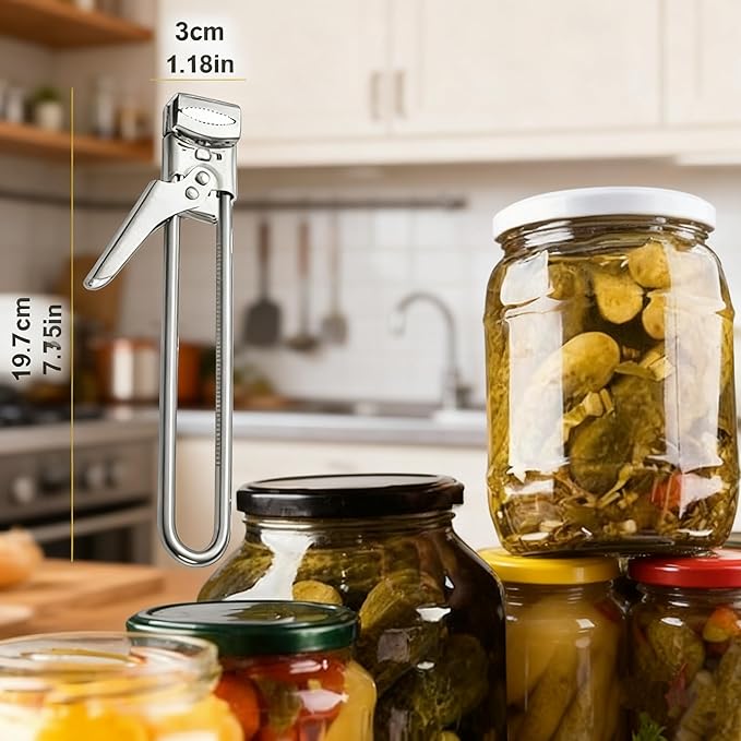 Adjustable Jar Opener for Stubborn Lids - One-Handed Grip, Effortless Opener for Jars & Bottles, Durable Stainless Steel Tool for Weak Hands (2)
