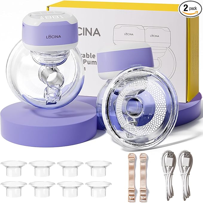 Wearable Breastfeeding Pump Hands Free of Long Battery Life, Portable Electric Wireless Breast Pump with 3 Modes and 9 Lev...