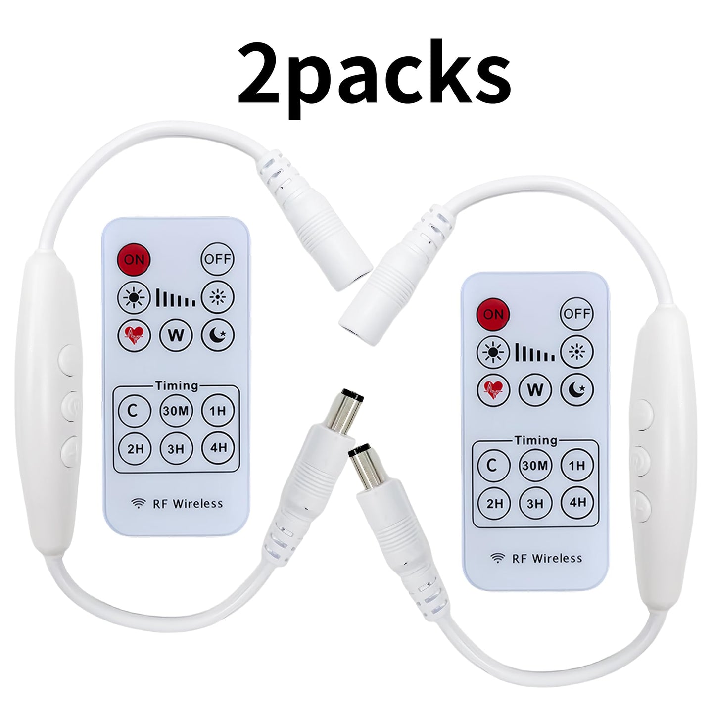 Clearhill 12V Dc Dimmer Switch 2Pcs With Remote Control, 6-Speed Dimming, White, Model Lrsl-101, For Single Color Led Lights