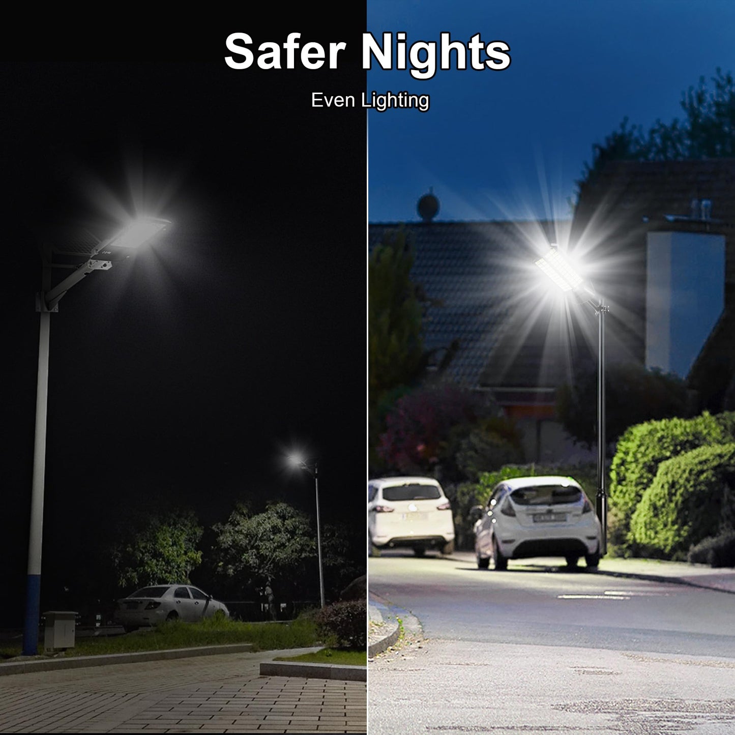 Loyoele Utral-Large Solar Street Light  Flood Lights Outdoor Waterproof Motion Sensor Led Lights Dusk To Dawn With Remote  Solar-Powered Parking Lot Light Commercial Area Lighting