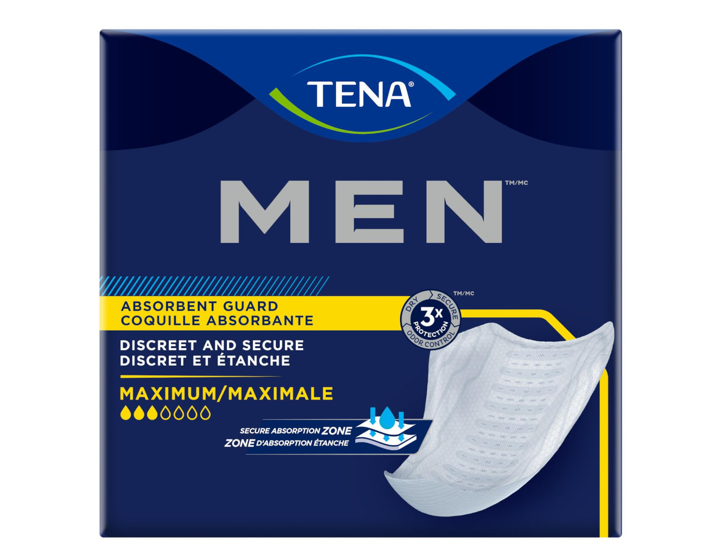 Tena Absorbent Guards for Men, Maximum Absorbency, 20 Count