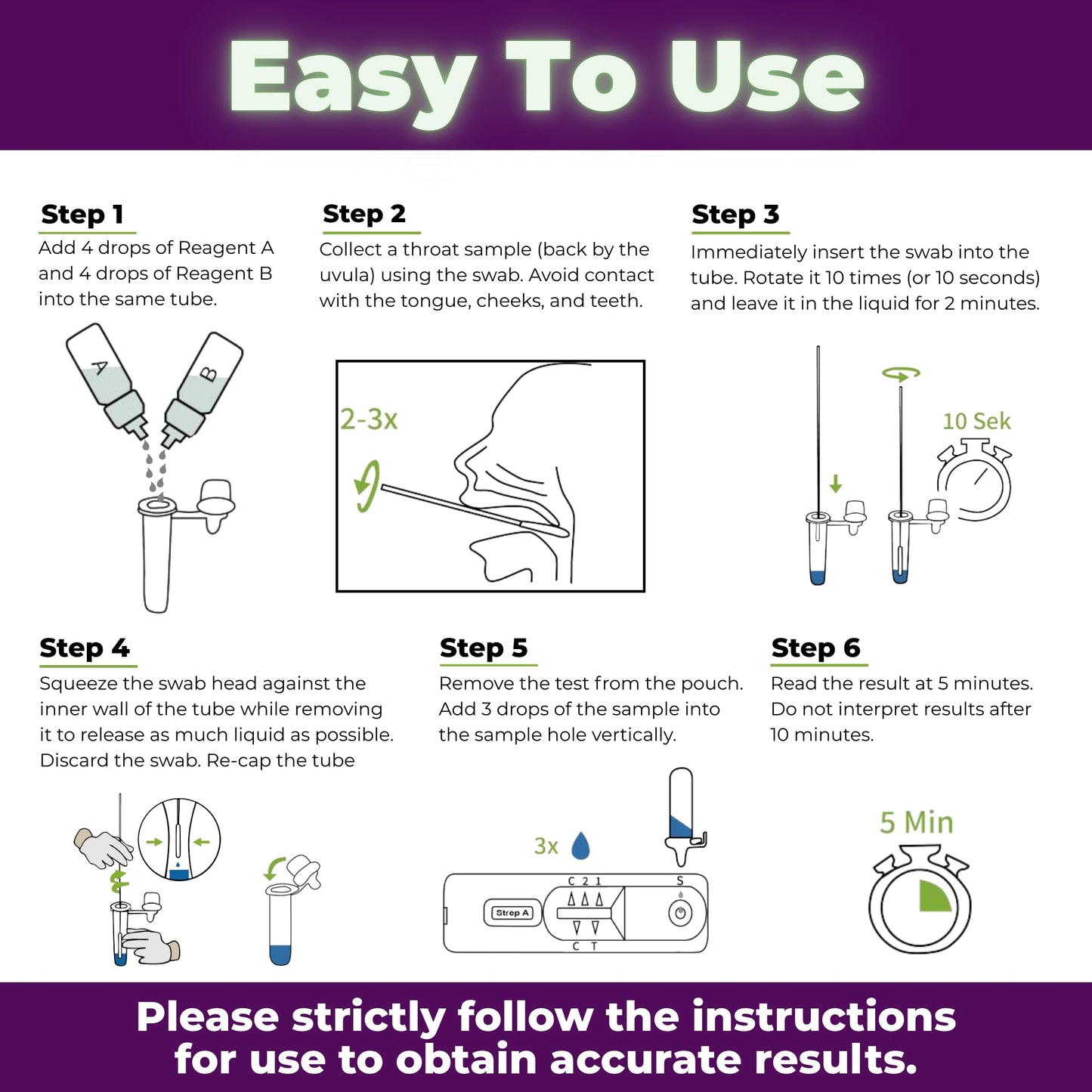 EZCHECK® at-Home Throat Test (10 Tests)