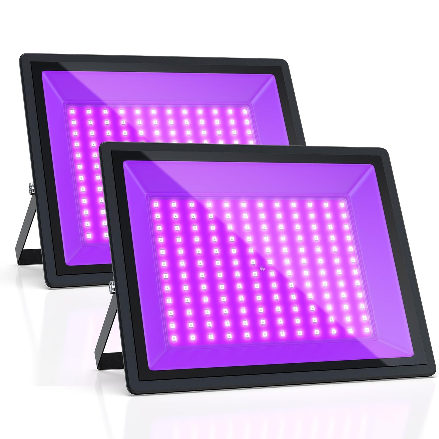 150W UV Black Light, 2 Pack Powerful IP66 Waterproof LED Lamps for Neon Glow Party, Halloween, Christmas Decor and Art Displays in Large Space (150W (2 Pack))