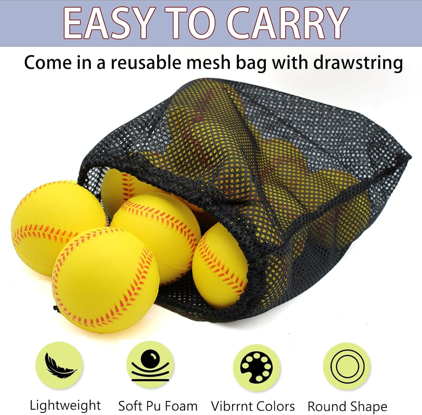 Magicorange Baseball,Foam Baseballs Training Baseballs Unmarked Practice Baseball for Hitting, Soft Toss, Batting, Fielding, Pitching