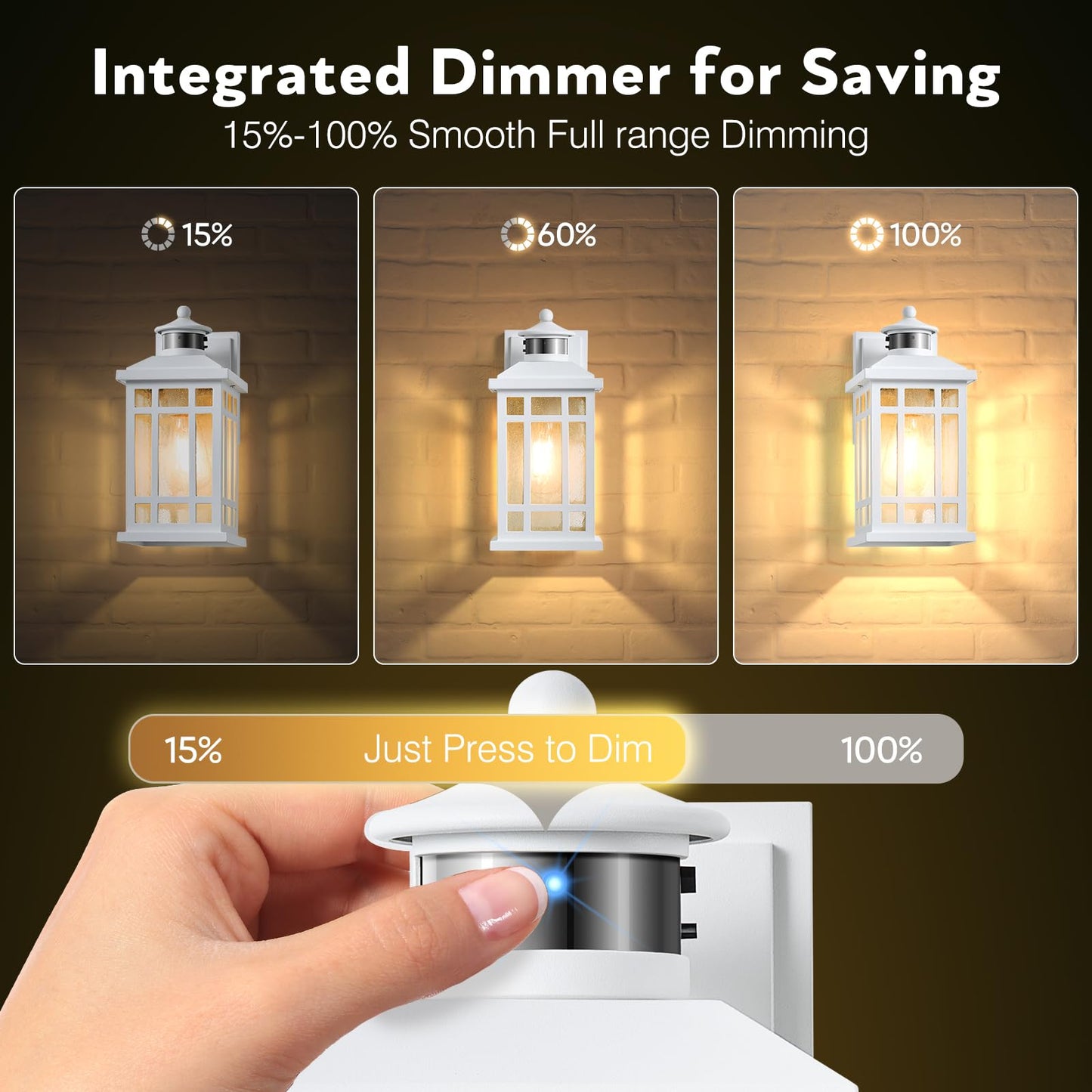 Opaxis White Dusk To Dawn Outdoor Lighting  Modern Exterior Lighting Fixtures With Motion Sensor 4 Modes  Patio Lights Outside Waterproof For House  Garden  Front Porch  Brightness Distance Adjustable