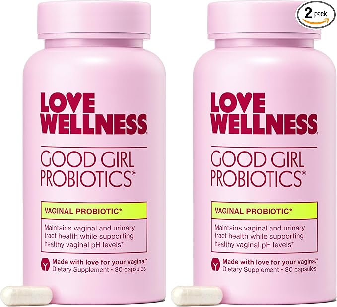 Love Wellness Good Girl Probiotics | Women's Vaginal Health Supplement | Vaginal Probiotics for Women pH Balance & Urinary Tract Health | Support Vaginal Odor & Flora | 60 Count