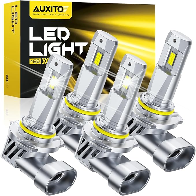 AUXITO 9005 9006 Bulb Combo, 80000LM 6500K White, Mini Size with Cooling Fan, Plug and Play, Pack of 4
