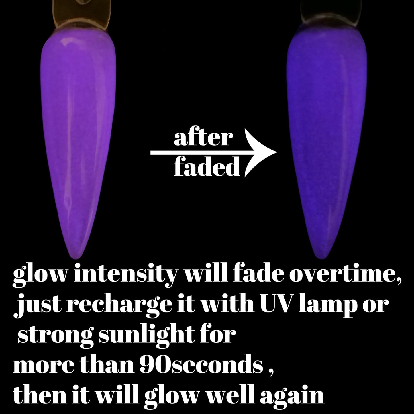 Glow in the dark White Acrylic Nail Powder Colors 1OZ (AP085)