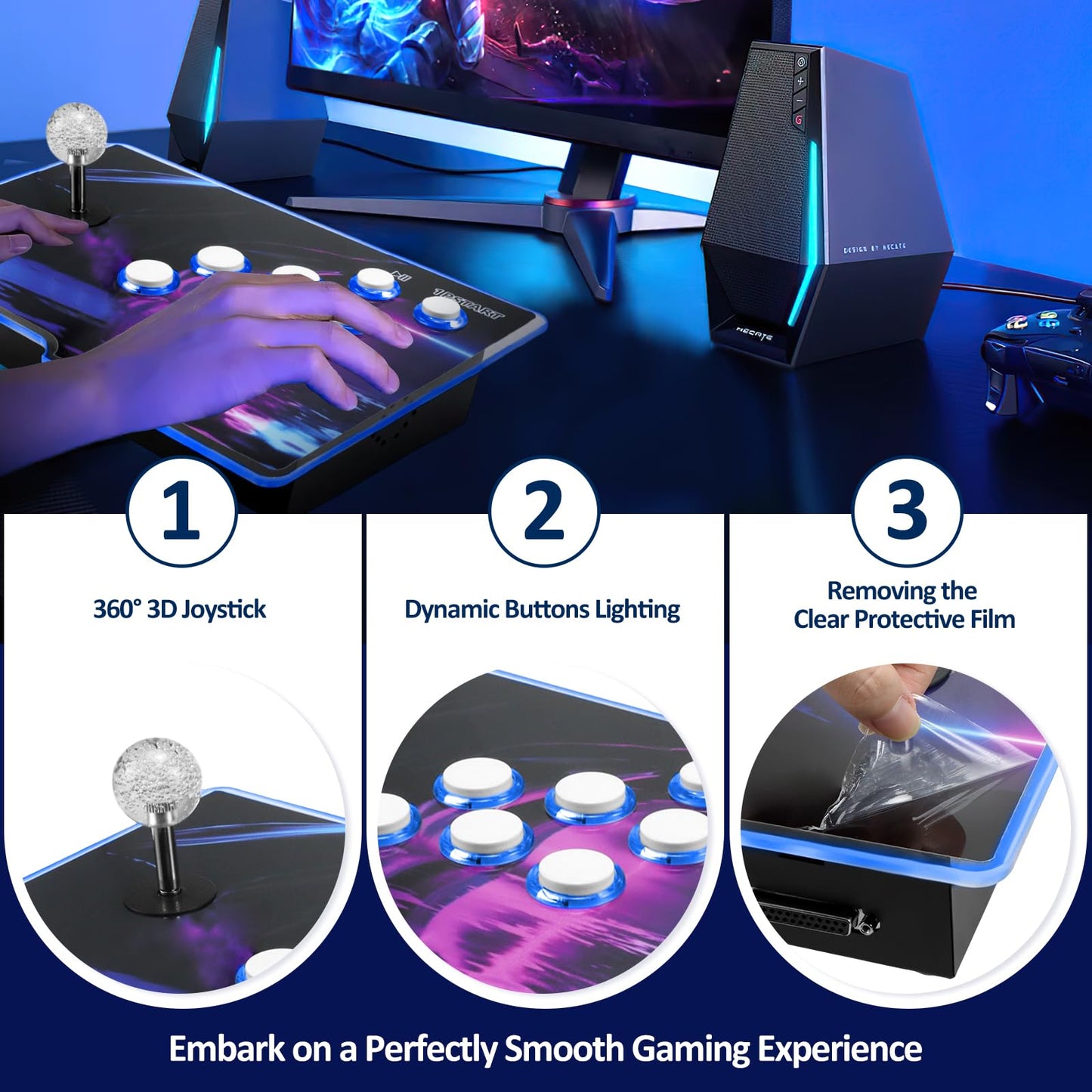 EraVortx Newly Upgrade 3D Arcade Games Console with 256G Built-in 30000+ Classic Games, 20+ Simulators, WiFi Download Game, Retro Arcade Machine for 4K TV & Projector & PC, Supports 1-4 Players