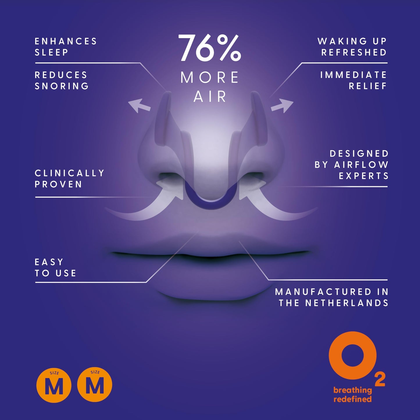 AIRMAX Nasal dilators for Sleeping - 76% More Airflow - Anti snoring Devices - Breathe Freely Through The Nose - Sinus Relief, Relief and snoring Solution - 2X Medium Orange - 6 Month Relief