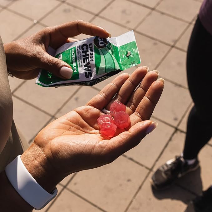 GU Energy Chews, Blueberry Pomegranate Energy Gummies with Electrolytes, Vegan, Gluten-Free, Kosher, and Dairy-Free On-The-Go Energy for Any Workout, 12 Bags (24 Servings Total)