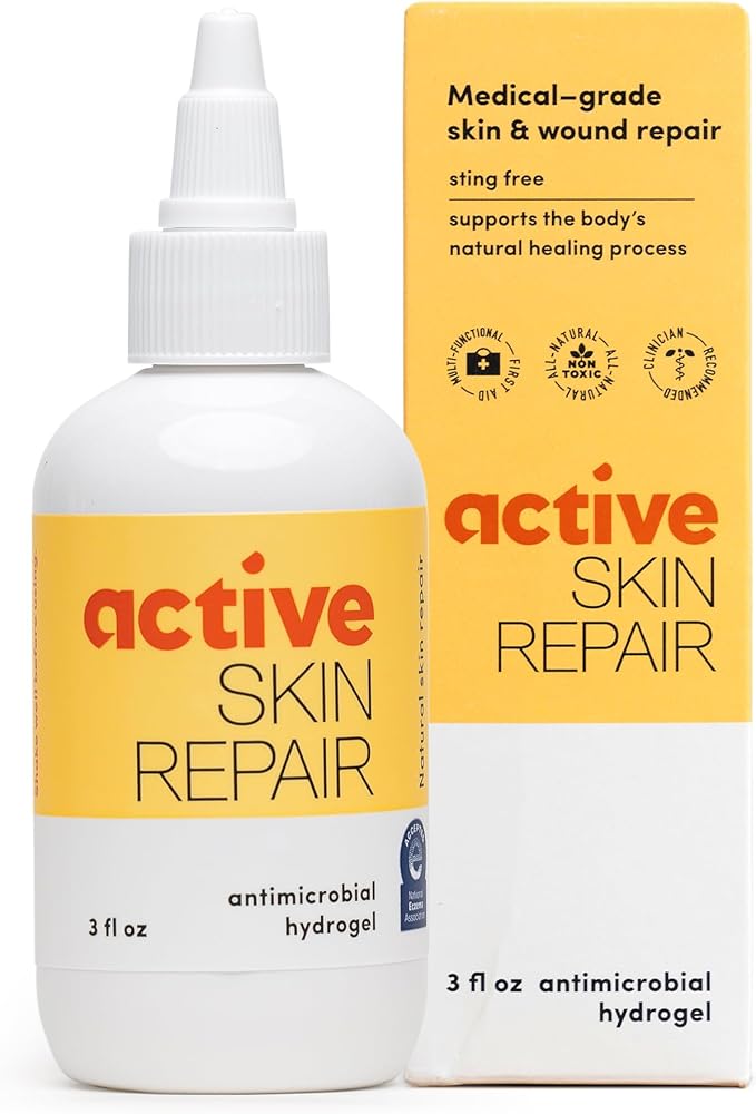 Active Skin Repair First Aid Healing Skin Hydrogel - Natural & Non-Toxic Repairing Ointment with Hypochlorus Acid for Mino...