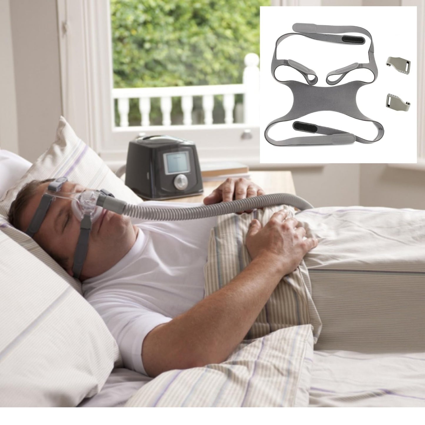 Replacement Straps for F&P Simplus Full Face Mask, F&P Eson 2 Nasal Mask Headgear,Eson CPAP Headgear 2-Pack (Without Mask)