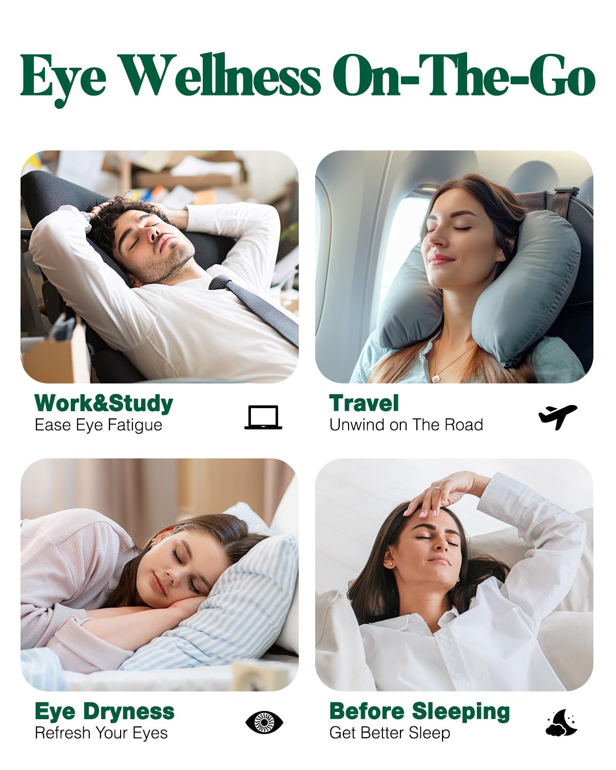 YoanYouth Heated Eye Mask for Dry Eyes, FSA Eligible HSA, Cordless Warm Compress for Eyes, Light Blocking Eye Heating Pad, Styes, Sleep, Cover Washable, Rechargeable, Light Blue