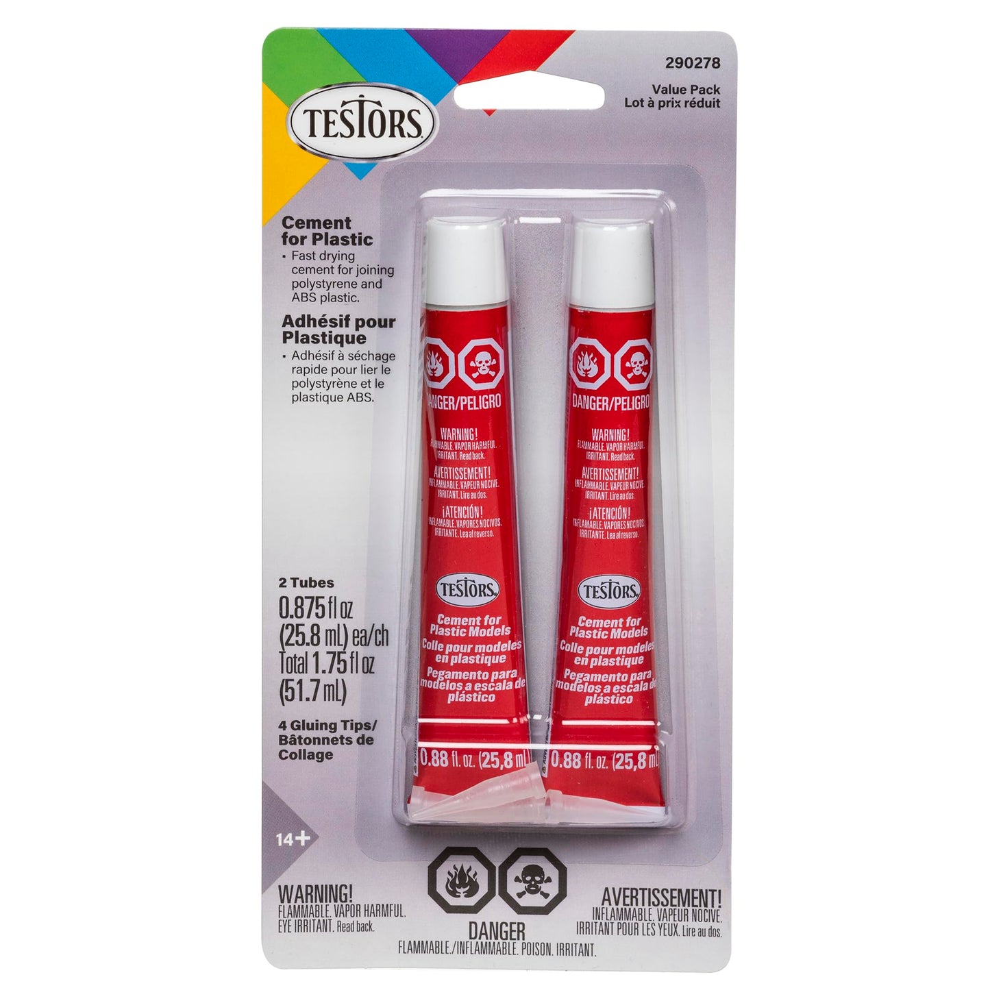 Testors 290278 Cement for Plastic, 1.75 Fl Oz