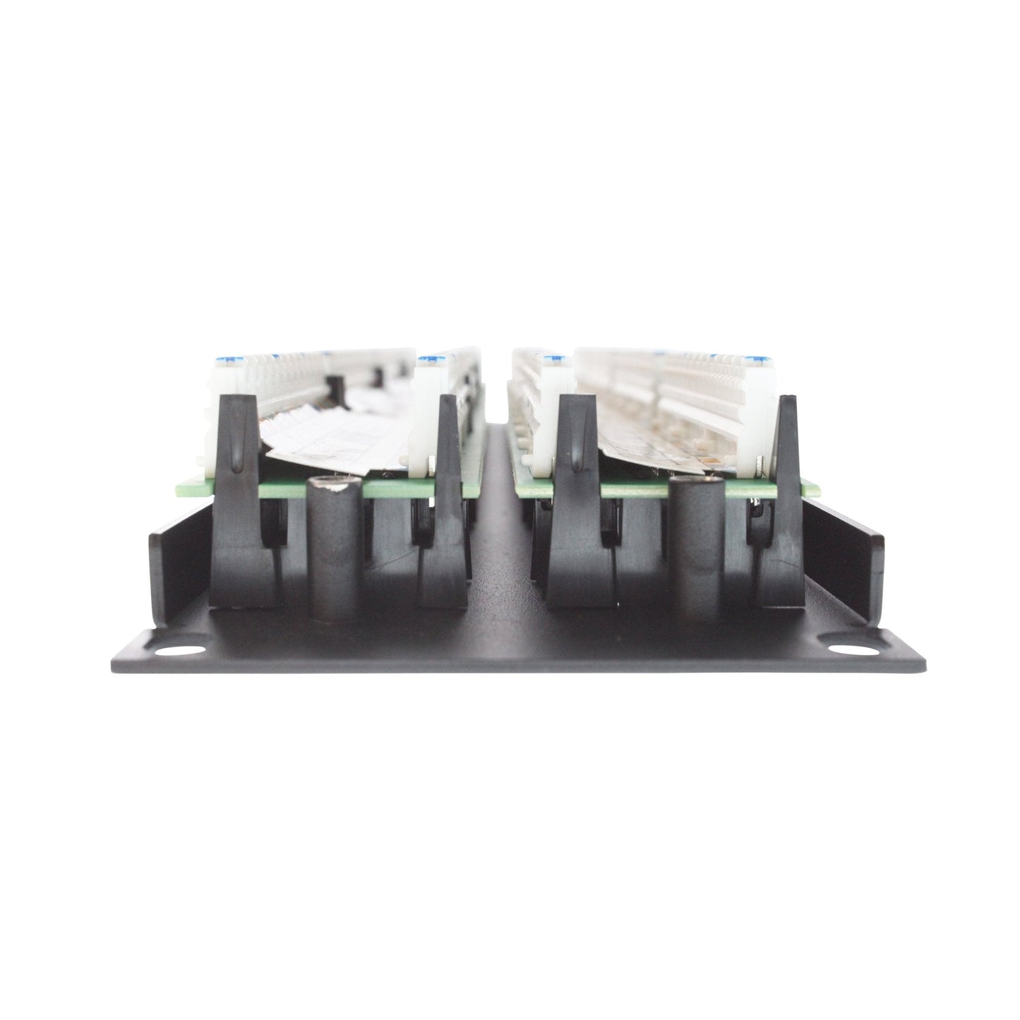Leviton Gigamax 5E Universal Patch Panel, 48-Port, 2Ru, Cat 5E, Cable Management Bar Included, 5G596-U48, Black