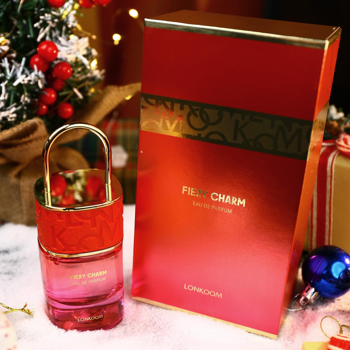 Lonkoom LOCK Fiery Charm Perfume for Women, 1.7 Fl Oz/50ml Eau De Parfum Spray Long-Lasting Fragrance, Floral Fruity Notes of Passionfruit, Grapefruit, Pineapple, Tangerine, Strawberry, Musk