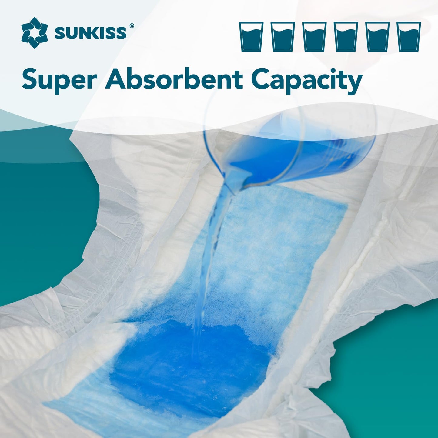 SUNKISS TrustPlus Overnight Adult Diapers with Tabs, Unisex Disposable Incontinence Briefs for Men and Women, Odor Control, XLarge, 48 Count (4 Packs of 12)