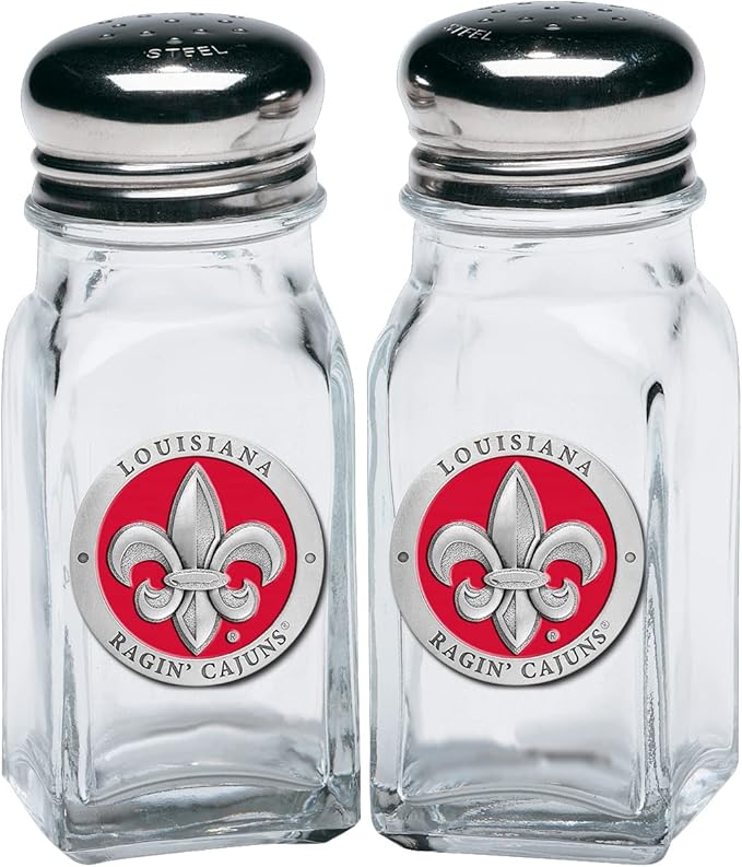 Heritage Pewter Louisiana at Lafayette Salt and Pepper Shaker Set of 2 Bottles | Expertly Crafted Pewter Glass
