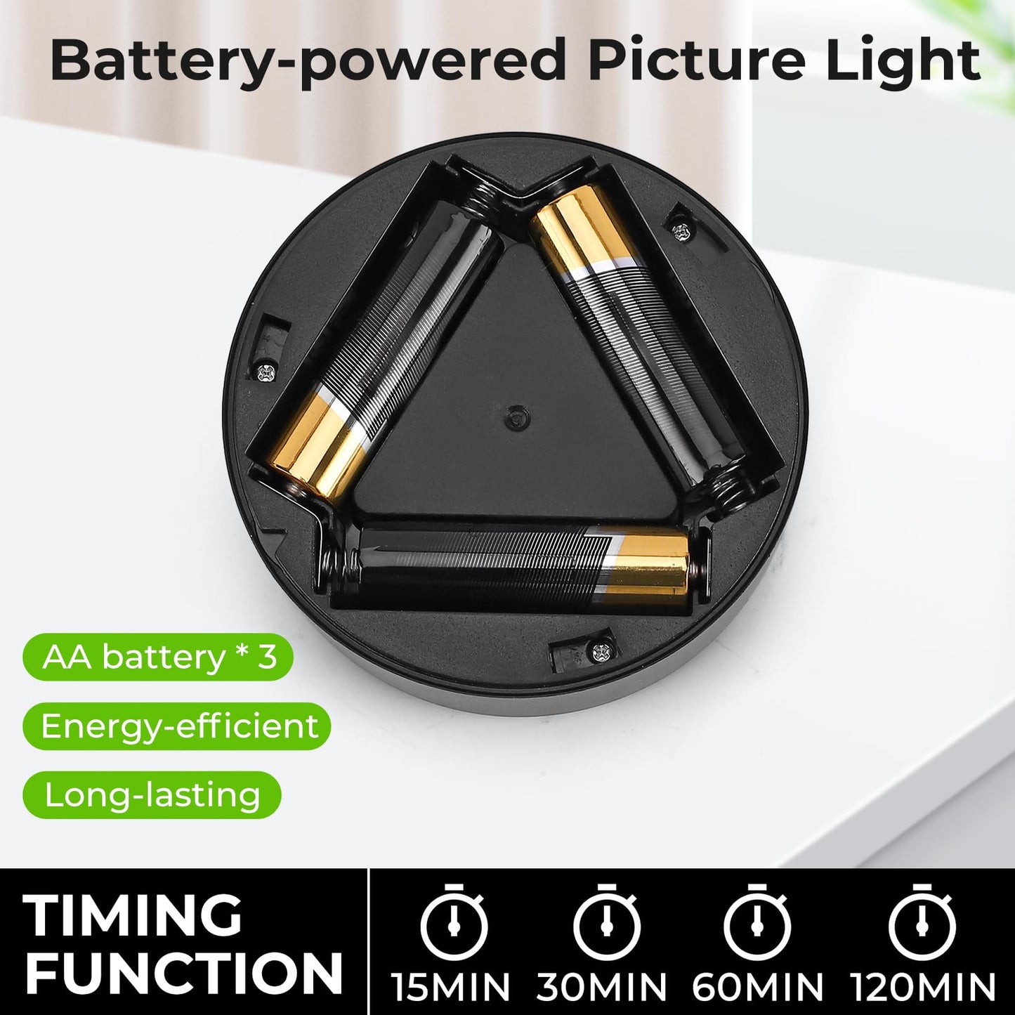 Tututry Picture Lights For Wall  Battery Powered Operated Wireless Magnetic discomfort-reducingting Lights With Remote Dimmable And Timer  Wall Decor Lights With 3 Lighting Modes For Art Display (Black  3Pack)