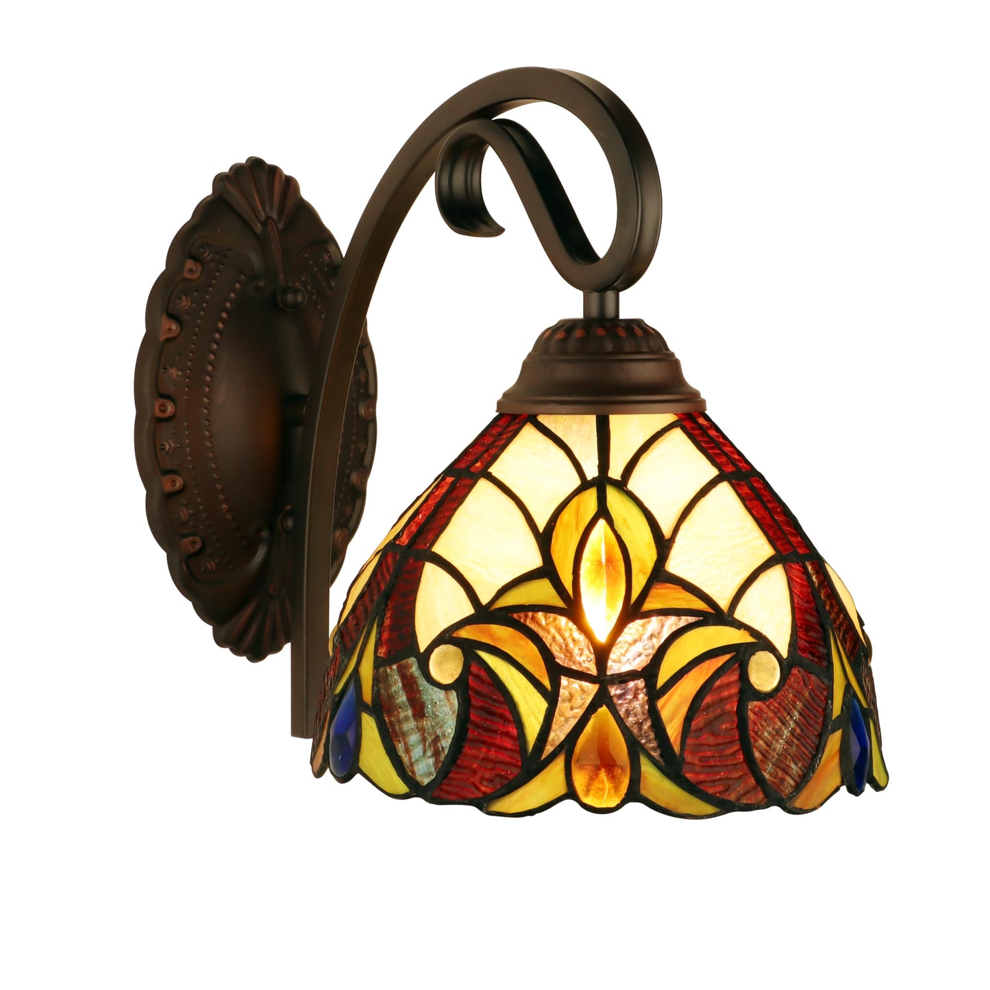 Chloe Lighting Adia Wall Sconce, 1-Light, Dark Bronze Finish, 8in Shade, Multicolor, Model CH38632AV08-WS1