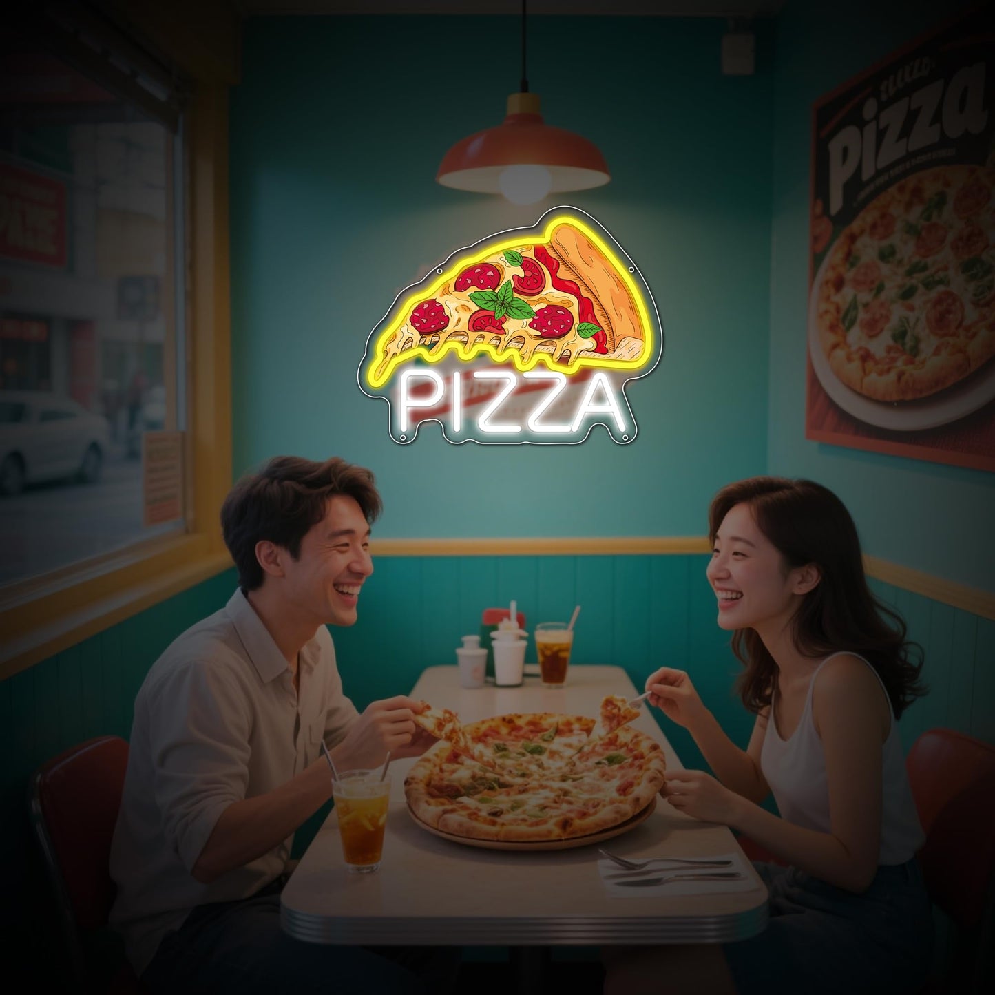 Pizza Neon Sign For Wall Decor  Dimmable Pizza Led Signs  Usb Powered Neon Light Sign For Shop  Home  Man Cave  Bar Pub  Neon Gifts