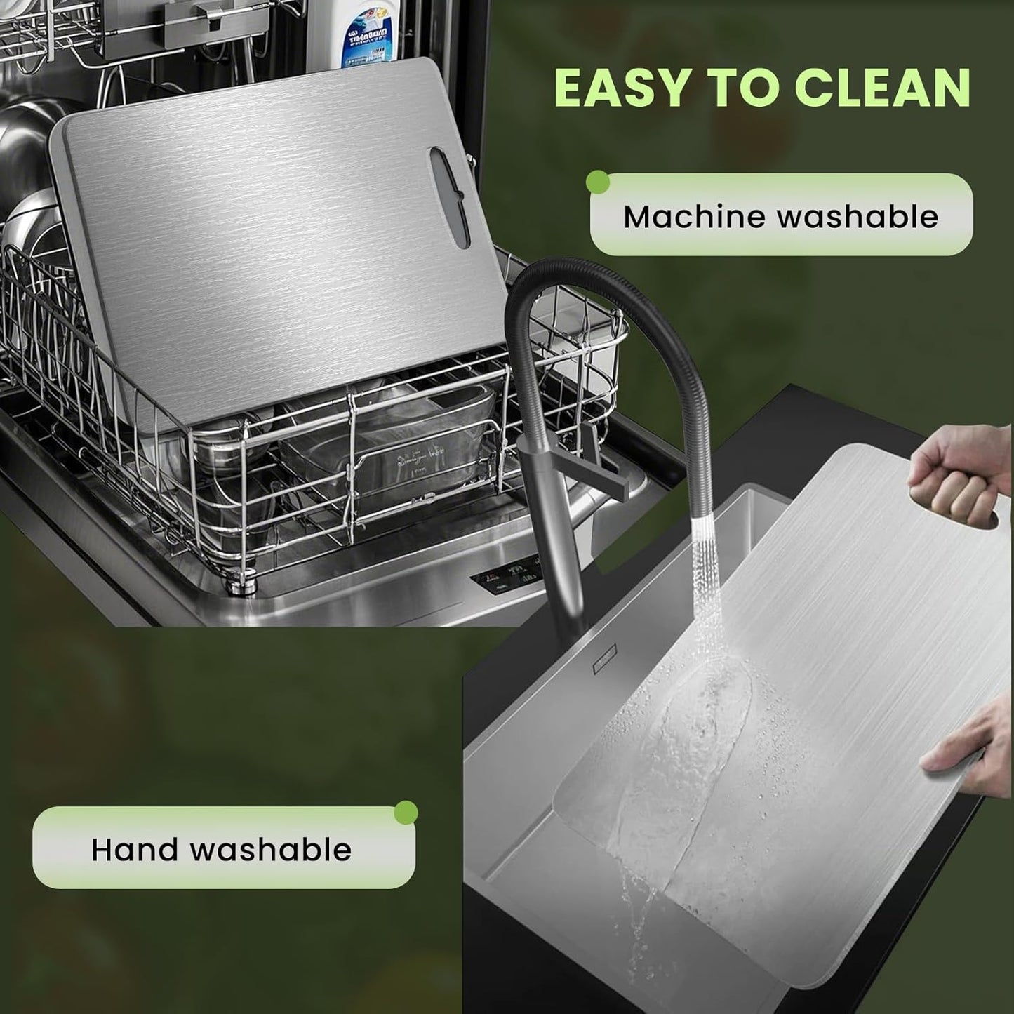 Titanium Cutting Board, 2025 New Upgrade 100% Pure Titanium Cutting Boards for Kitchen, Hygiene & Durability Non Stick Chopping Board, Double sided Cutting Board, Easy to Clean (15 * 11)