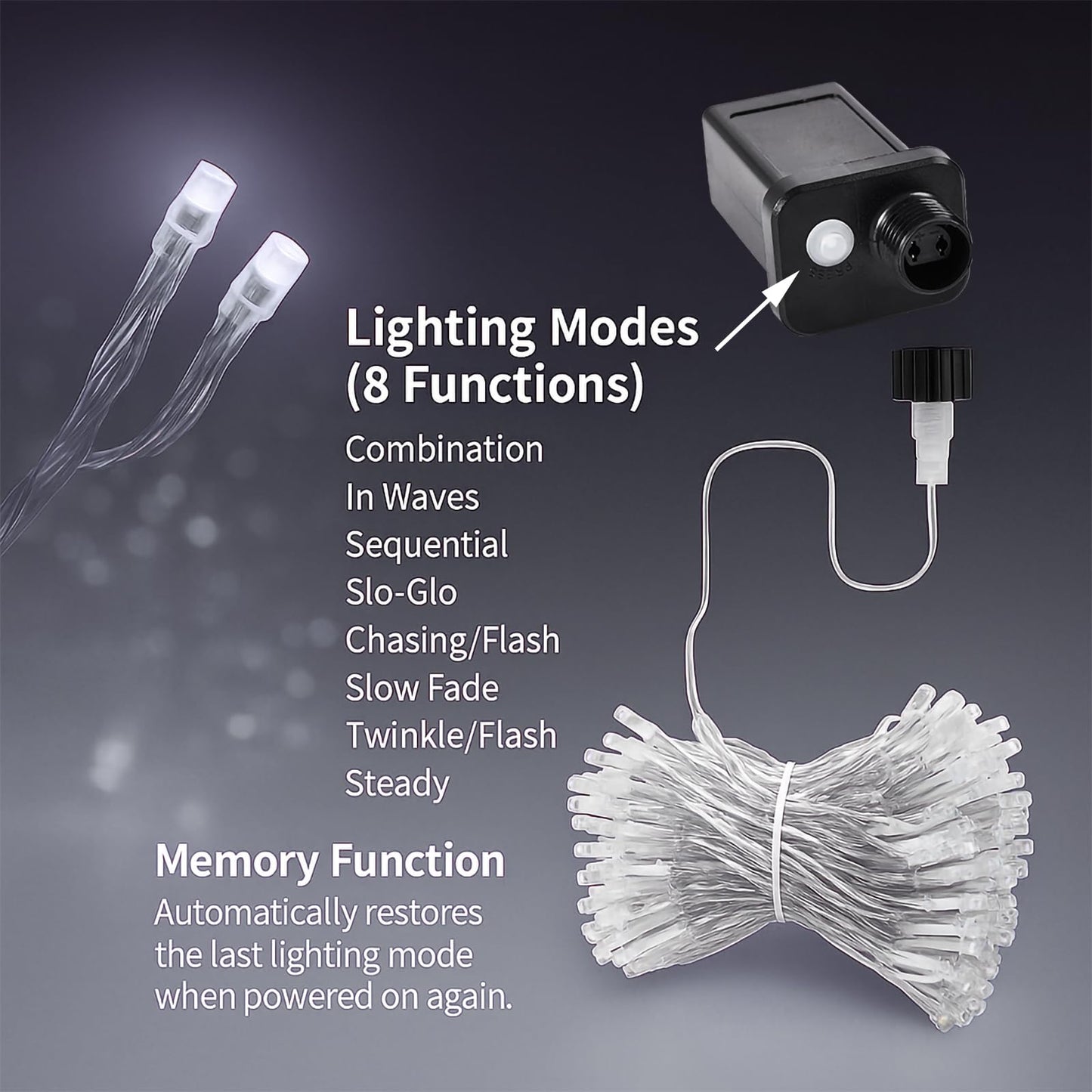 Etinga 200 Led String Lights 66Ft Cool White  Plug In Fairy Lights With 8 Modes  Indoor Outdoor Christmas Lights For Bedroom Tree Patio Porch Wedding Holiday Decorations (Cool White  200 Led 66Ft)