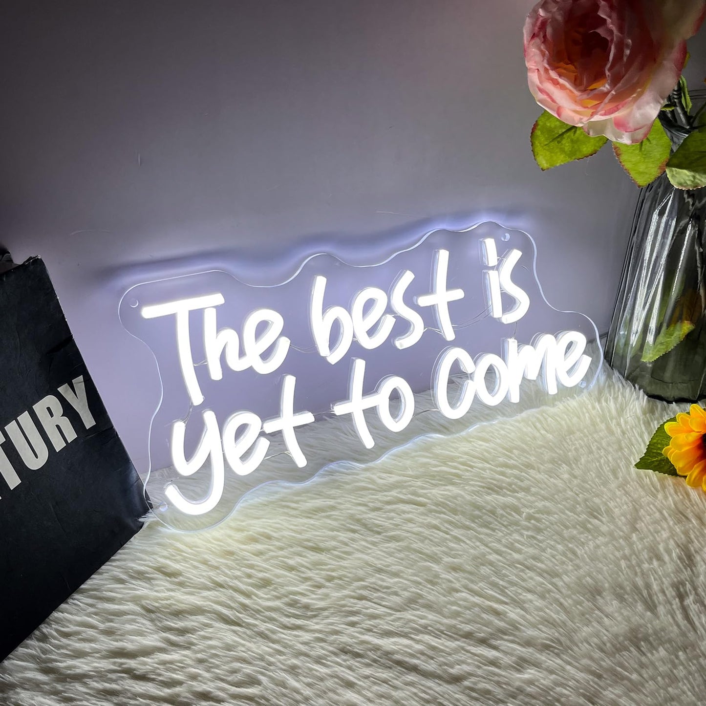 The Best Is Yet To Come Neon Sign Led Neon Light Usb Powered Three Brightness Adjustable Light Up Signs For Office Bedroom Home Bar Study Room Wedding Teens Girls Gifts