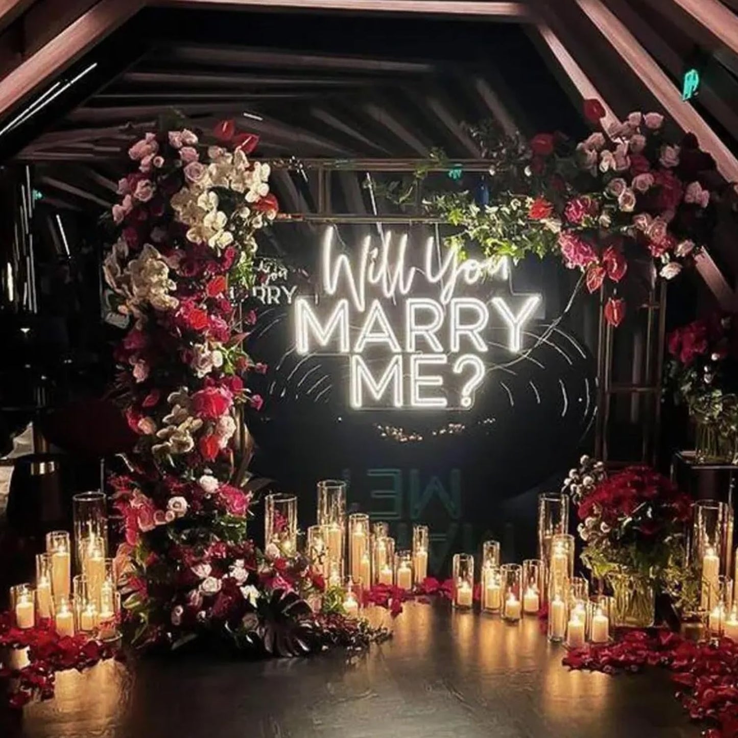 Large Will You Marry Me? Neon Sign Custom Wedding Neon Sign For Marriage Proposal Home Wall Decor Wedding Party Wedding Backdrop Decor Personalized Gift Neon Lights Event Decorate. Size:23X17.5Inches-Warm White