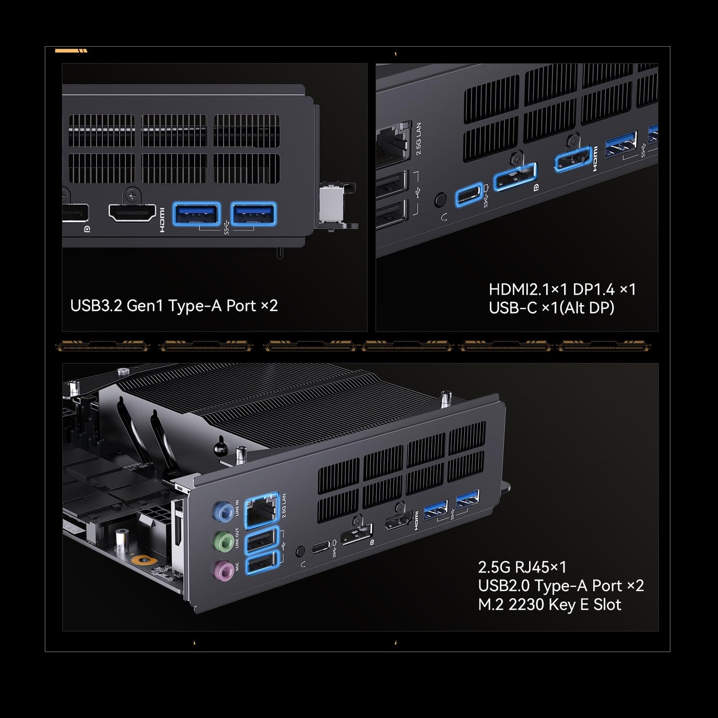 MINISFORUM Motherboard BD795i SE Mini ITX NAS Motherboard, AMD Ryzen 9 7945HX, 16 C/32 T,PCIe 5.0 x16 Slot, Dual PCIe4.0 M.2 Support, DDR5,8K Triple Output(HDMI/DP/USB-C), RJ45 2.5G, USB 3.2
