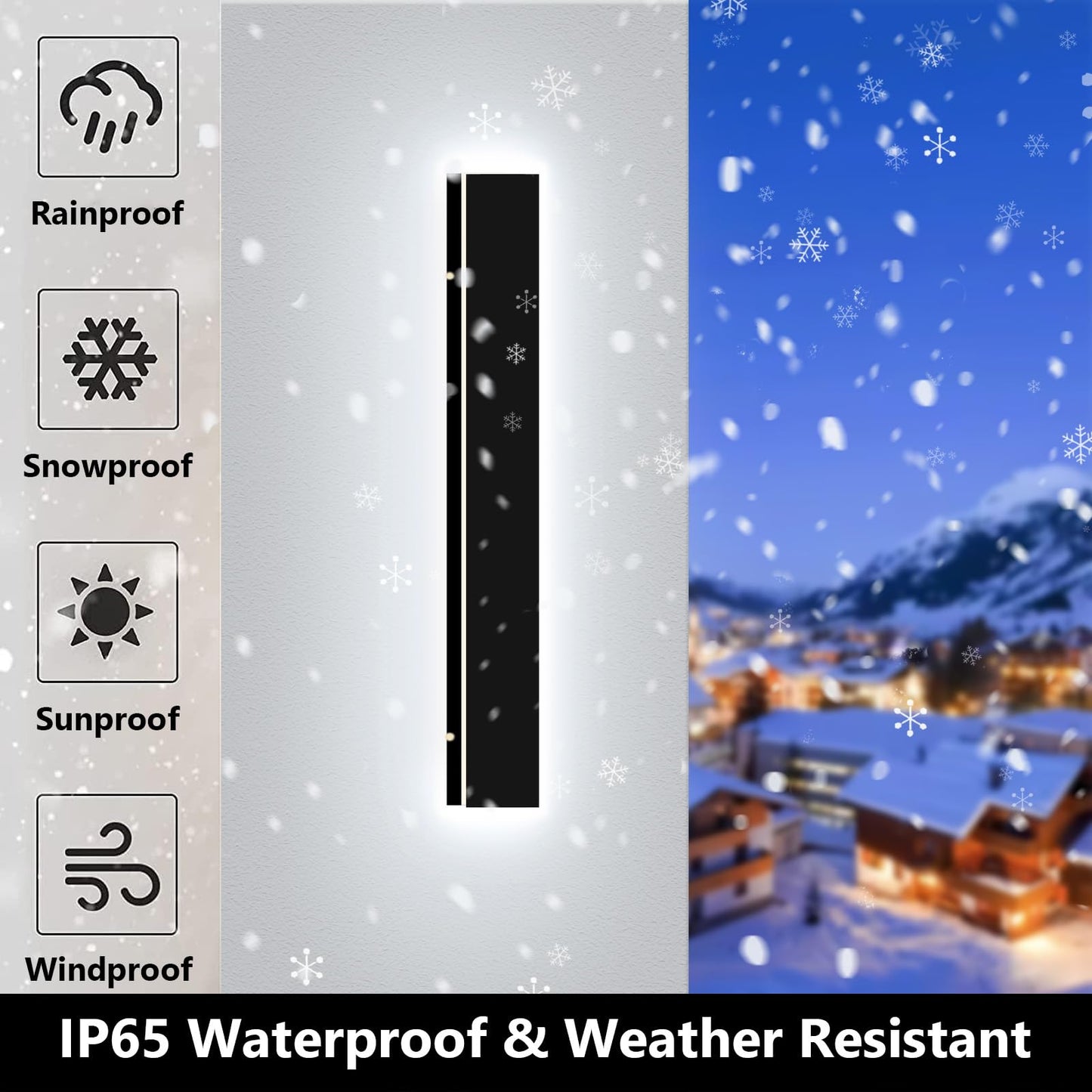 Pedforn 2Pcs 31In Modern Outdoor Wall Light  Ip65 Waterproof Outdoor Wall Sconce  3000K-6000K Dimmable Led Black Garage Lights  Exterior Wall Lighting  Anti-Rust Linear Long Wall Light