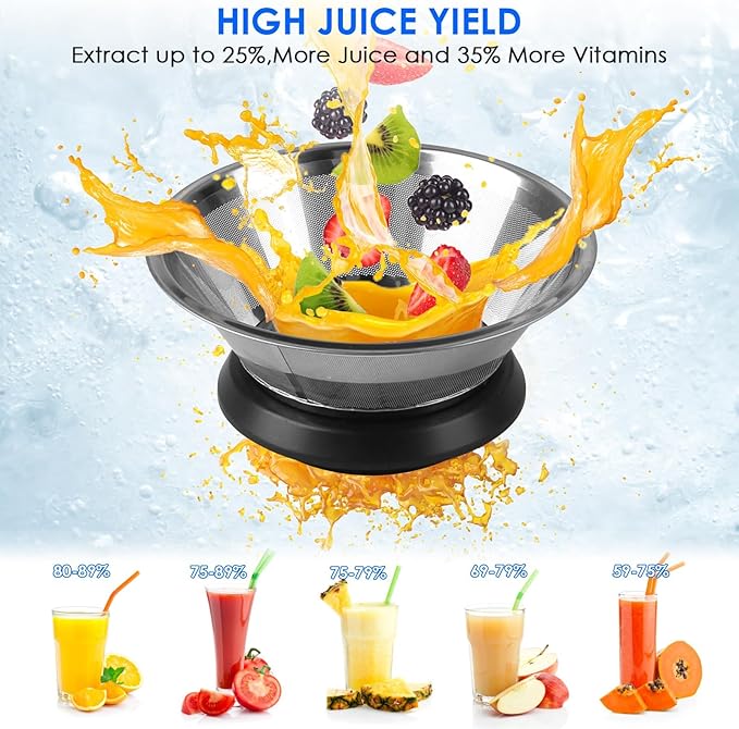 Juicer Machines, 1000W Centrifugal Juice Extractor with Larger 3.2" Feed Chute, 3-Speed Setting, Easy to Clean, Upgraded Stainless Steel Juicer Extractor for Fruits & Vegetables,BPA-Free