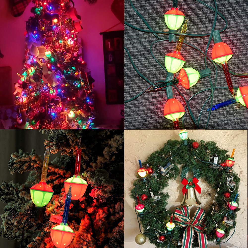 Romasaty Christmas Replacement Bubble Lights  4 Pack Multi-Color Light Bulbs - C7/E12 Candelabra Base Christmas Tree Holiday Decoration Lights