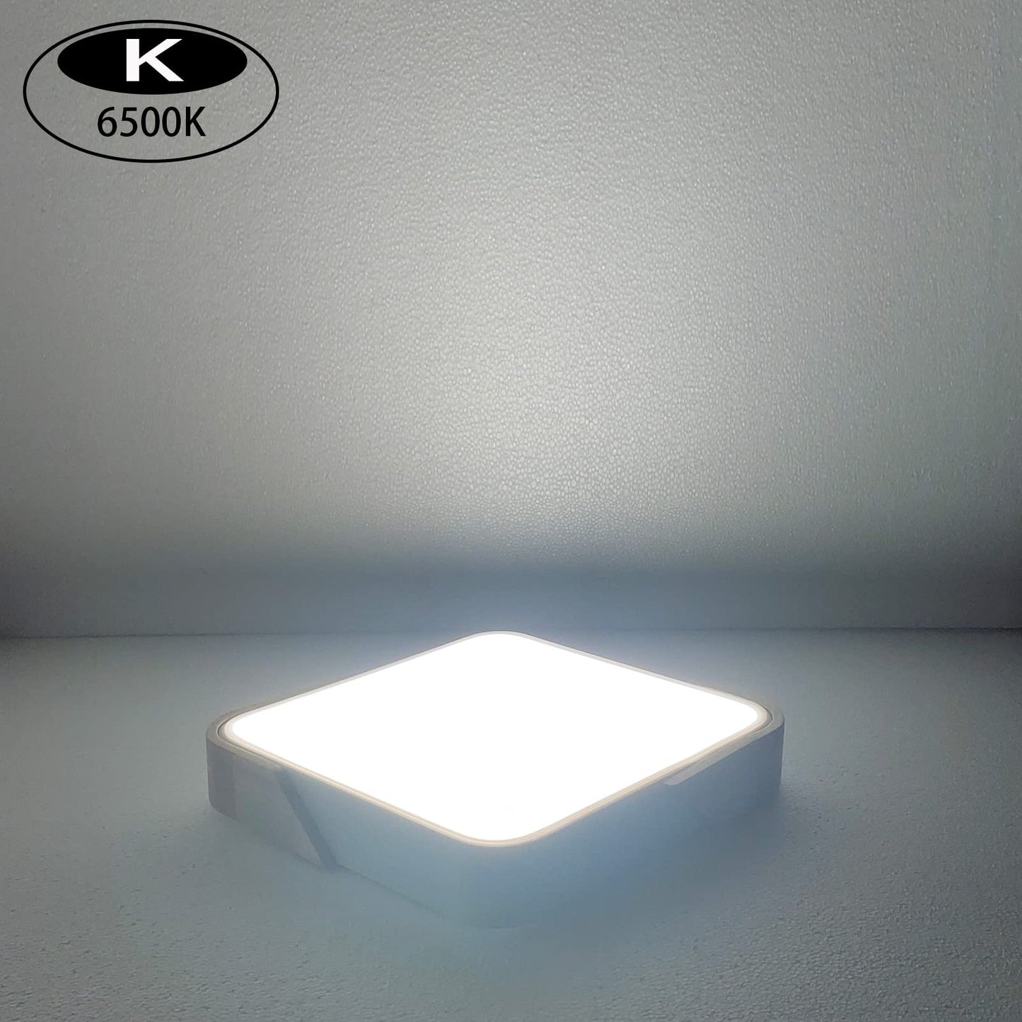 LuFun Ceiling Light Fixture, 24W LED Flush Mount, 12 Inch, Wood, Cool White 6500K, Model AMZ0042