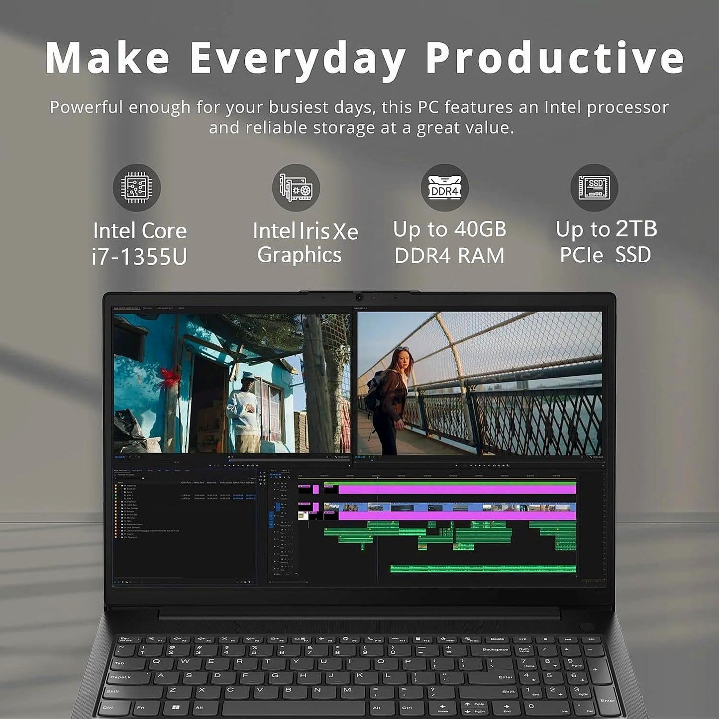 Lenovo V15 Gen 4 Business Laptop, 15.6 Fhd Screen, 13Th Gen Intel 10 Cores I7-1355U Up To 5.0Ghz, 16Gb Ram, 1Tb Pcie Ssd, Hd Cam