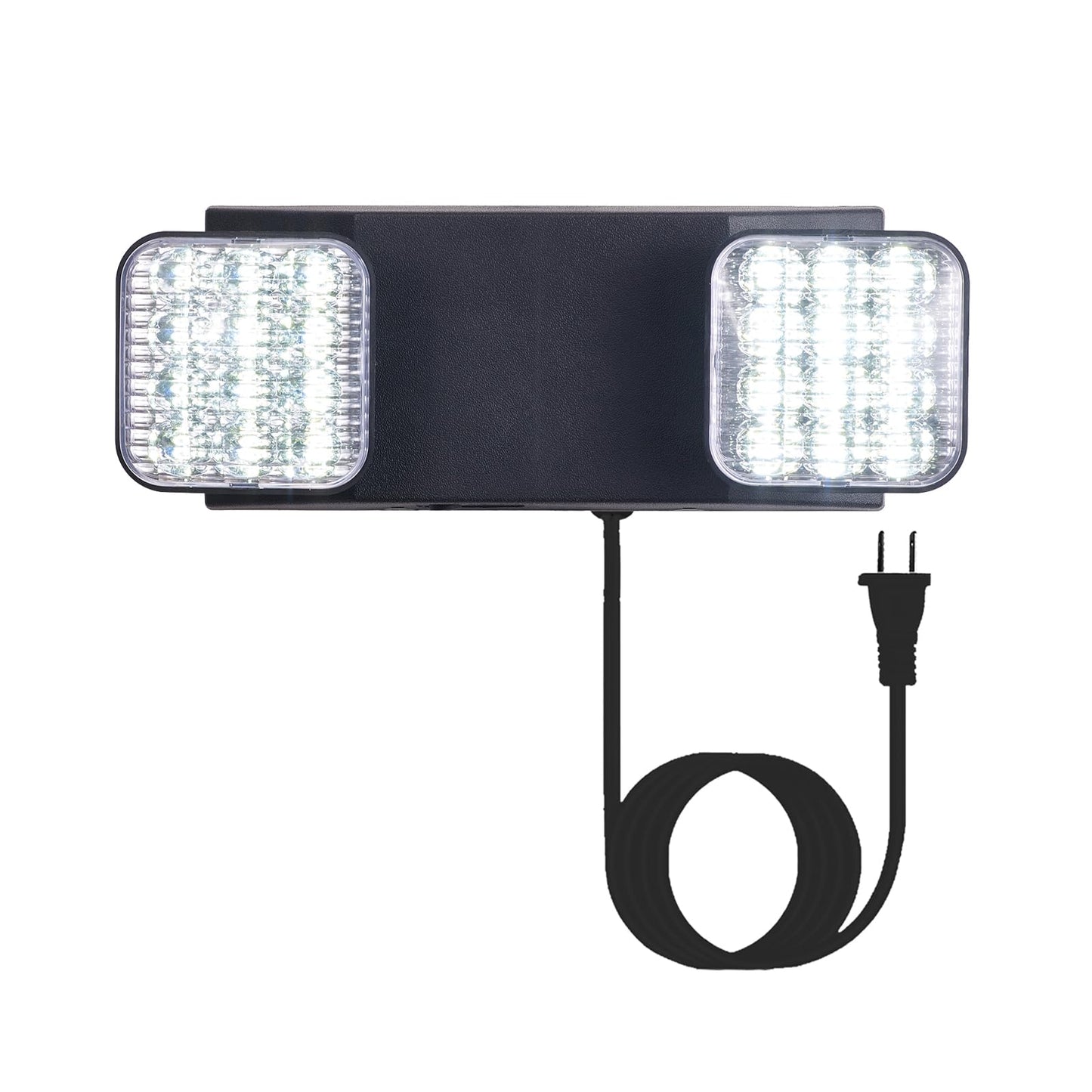 Gzruiyang Led Emergency Lights With Battery Backup  Commercial Emergency Light Fixtures For Business Home Power Failure Emergency Exit Sign Lighting With 1.0 Meter Plug  Black